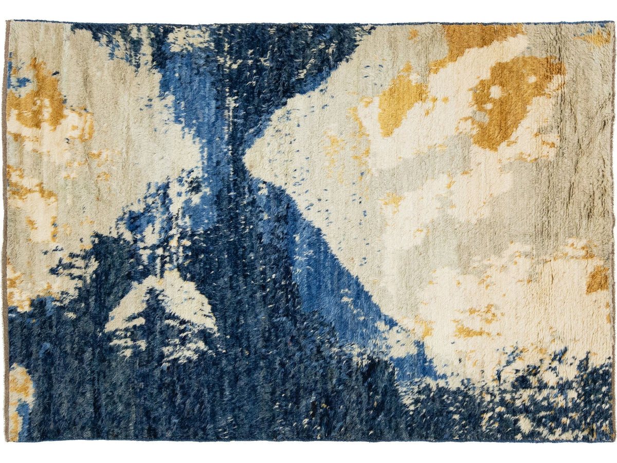 Modern Moroccan Wool Rug 7 X 10
