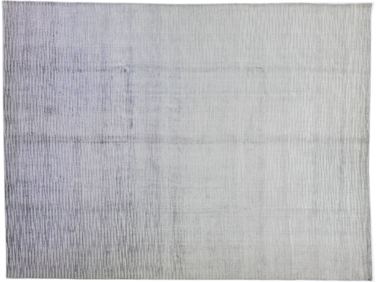 Modern Wool and Silk Rug 9 X 12