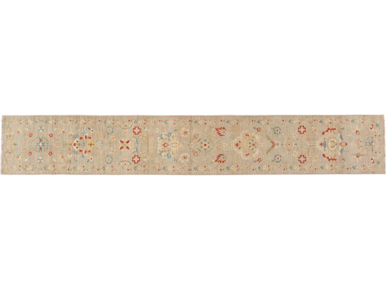 21st Century Modern Sultanabad Wool Runner Rug 3 X 19