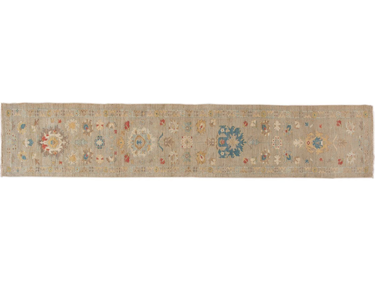 21st Century Modern Sultanabad Wool Runner Rug 3 X 17