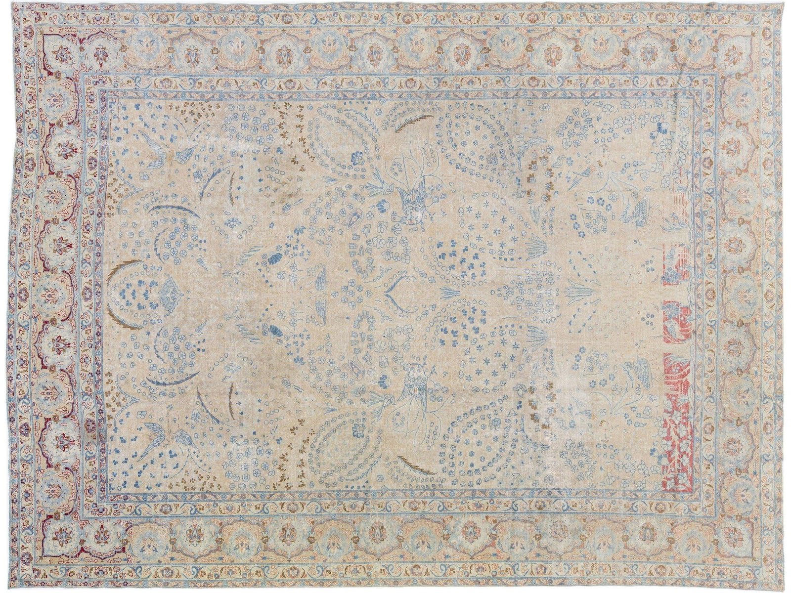 Antique Tabriz Wool Rug 10 X 12