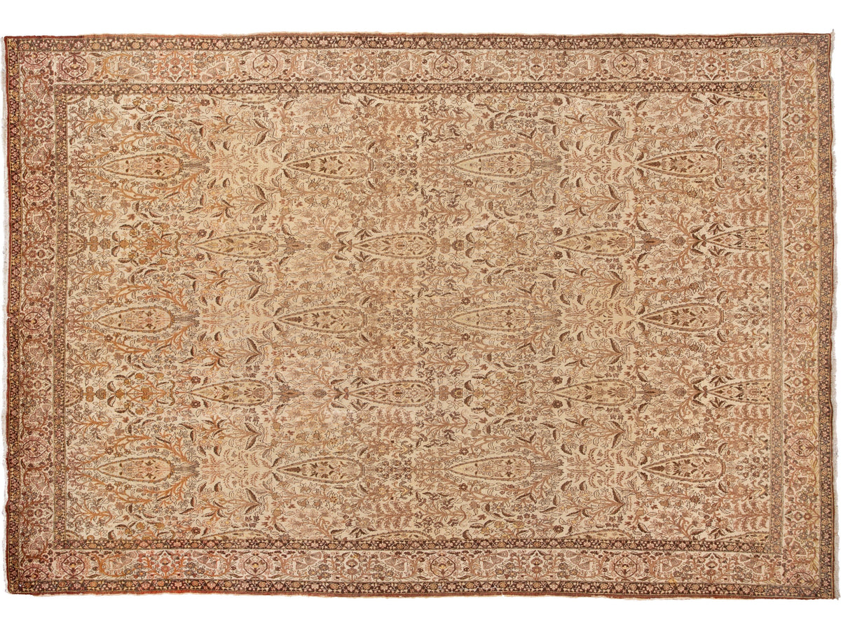 Antique Tabriz Wool Rug 9 X 13
