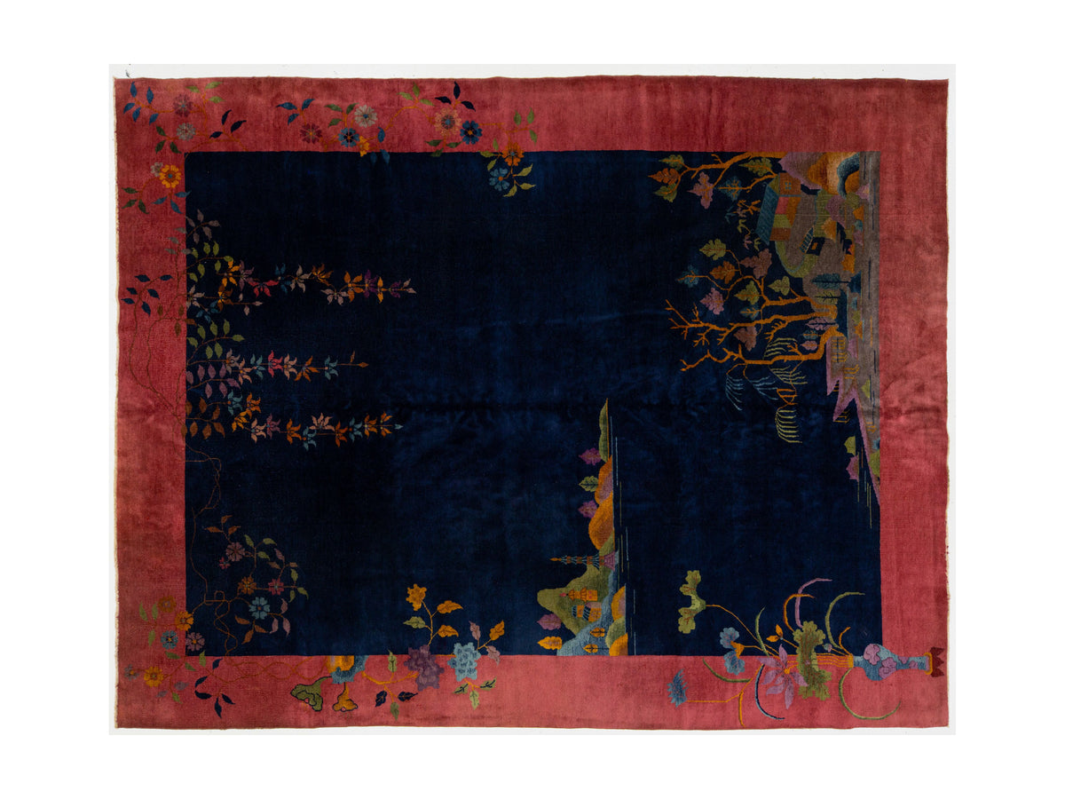Antique Art Deco Chinese Rug 9 X 12