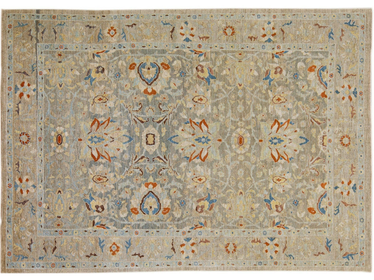 Modern Sultanabad Wool Rug 9 X 13
