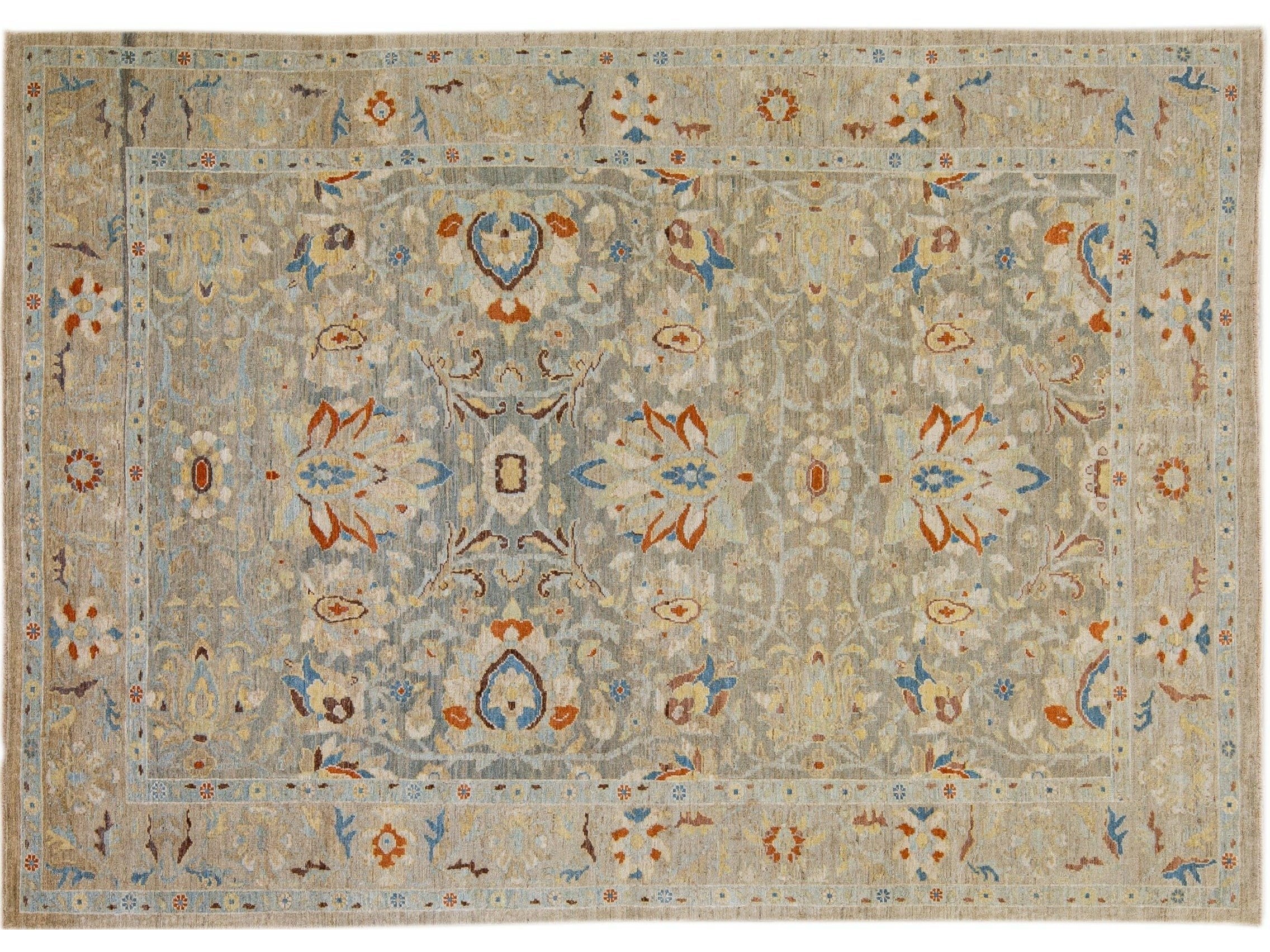 Modern Sultanabad Wool Rug 