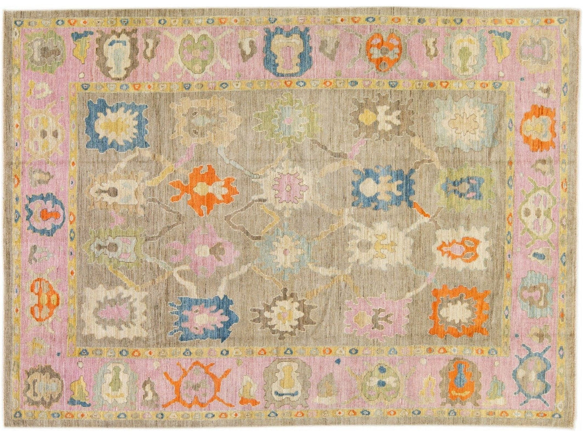 Modern Sultanabad Wool Rug 8 X 12