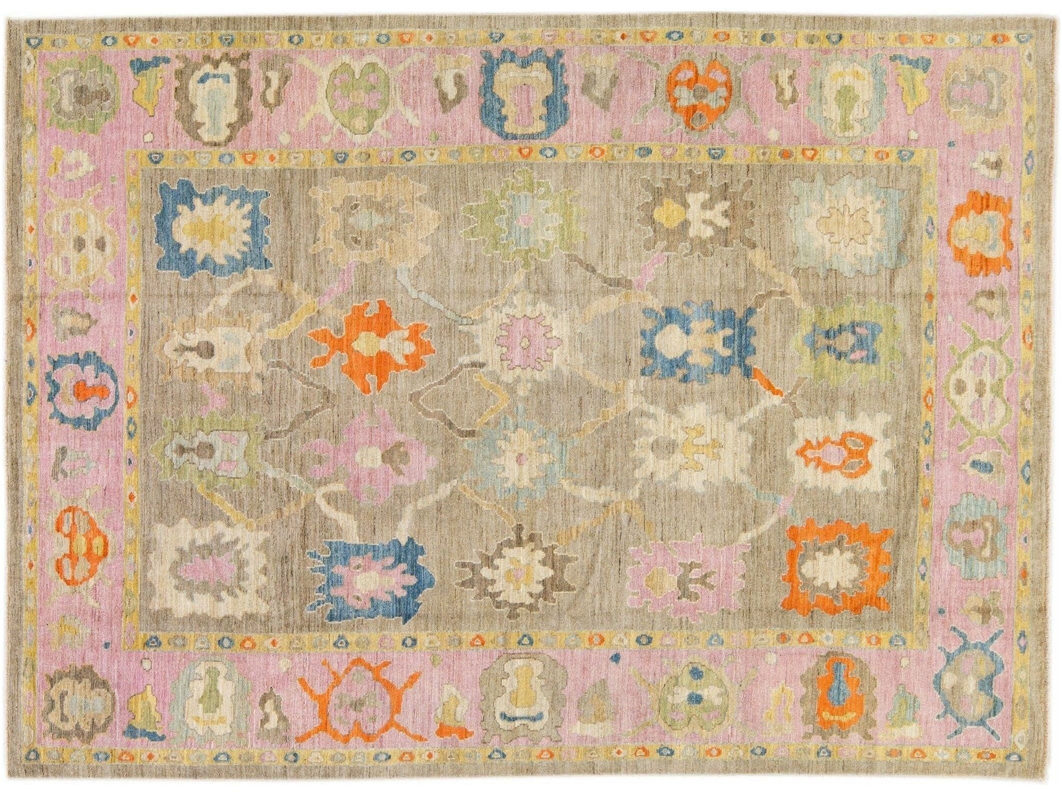 Modern Sultanabad Wool Rug 