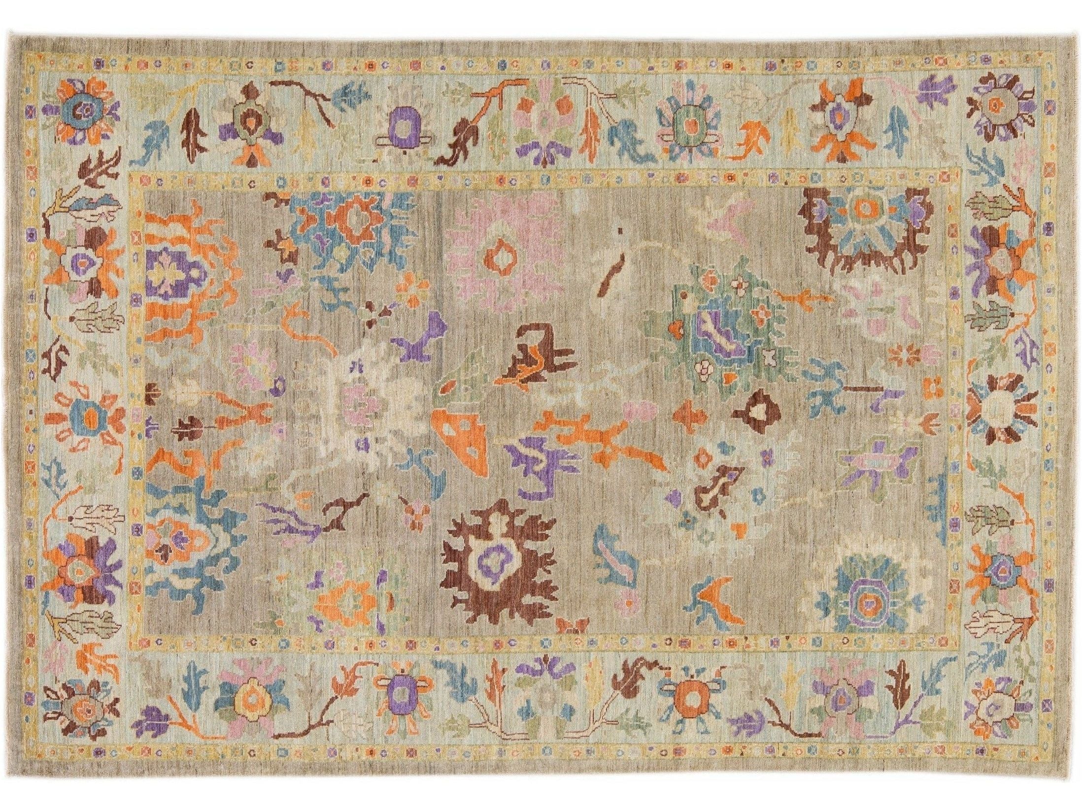 Modern Sultanabad Wool Rug 8 X 12