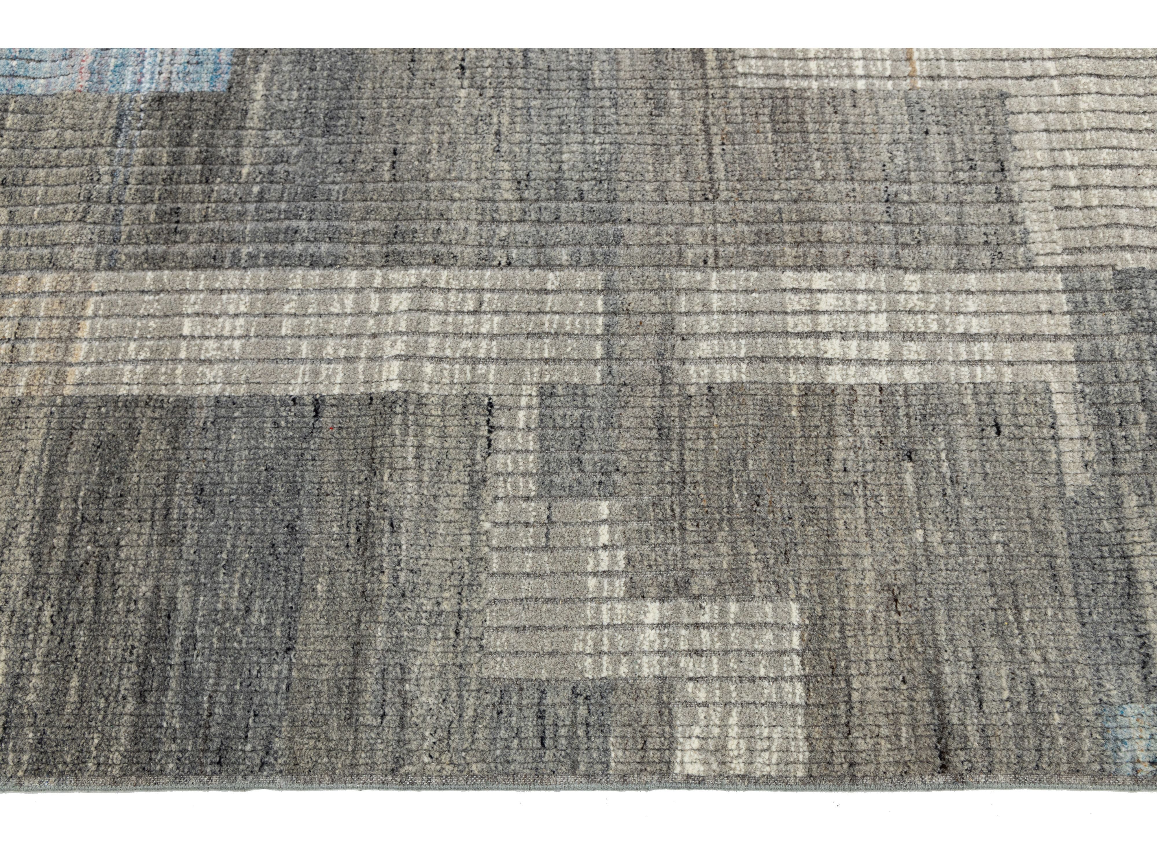 Modern Moroccan Wool Rug 9 X 12