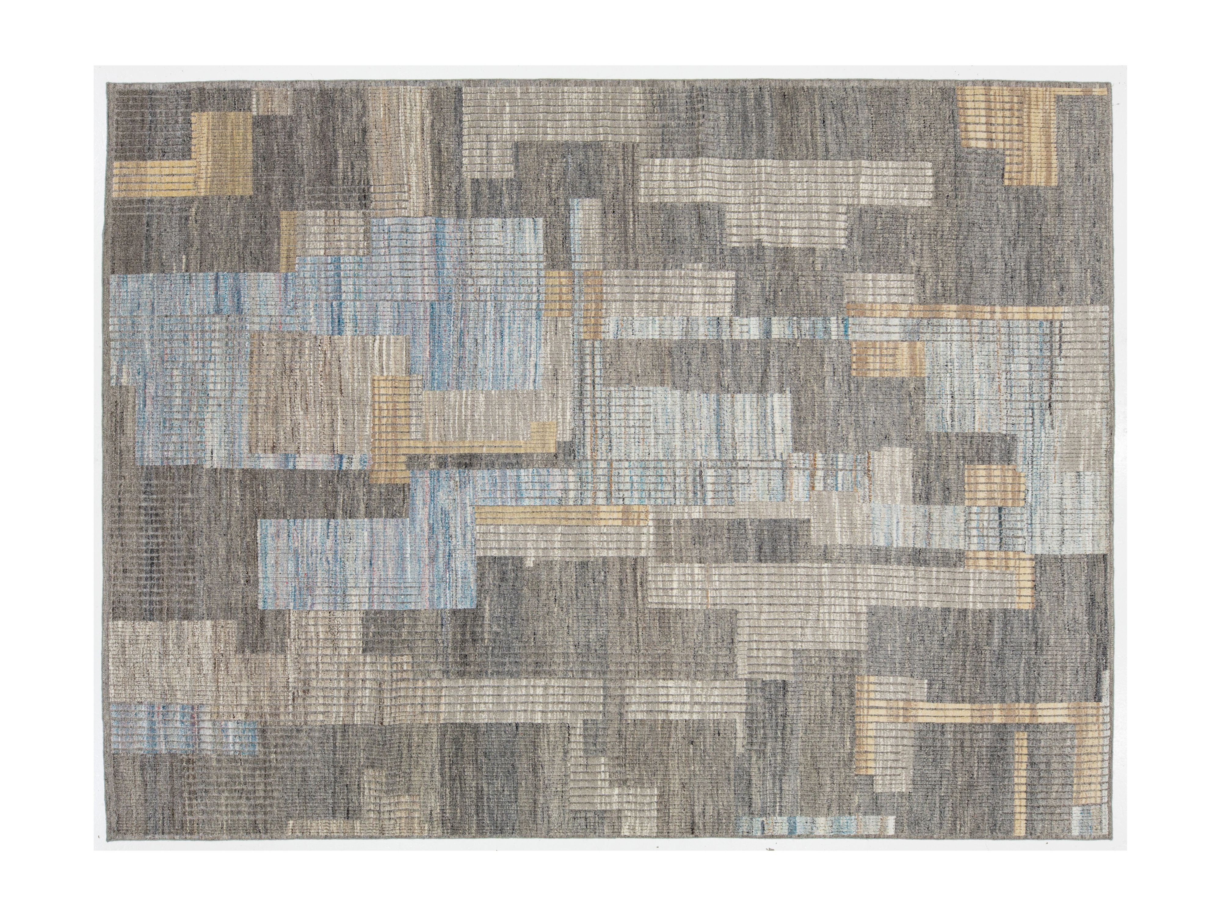 Modern Moroccan Wool Rug 9 X 12