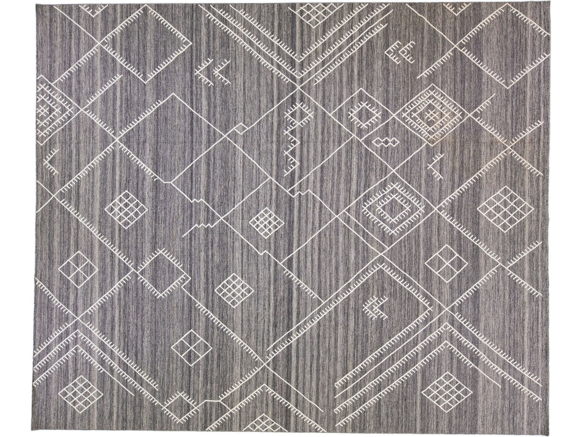 Modern Flatweave Wool Rug 13 X 15