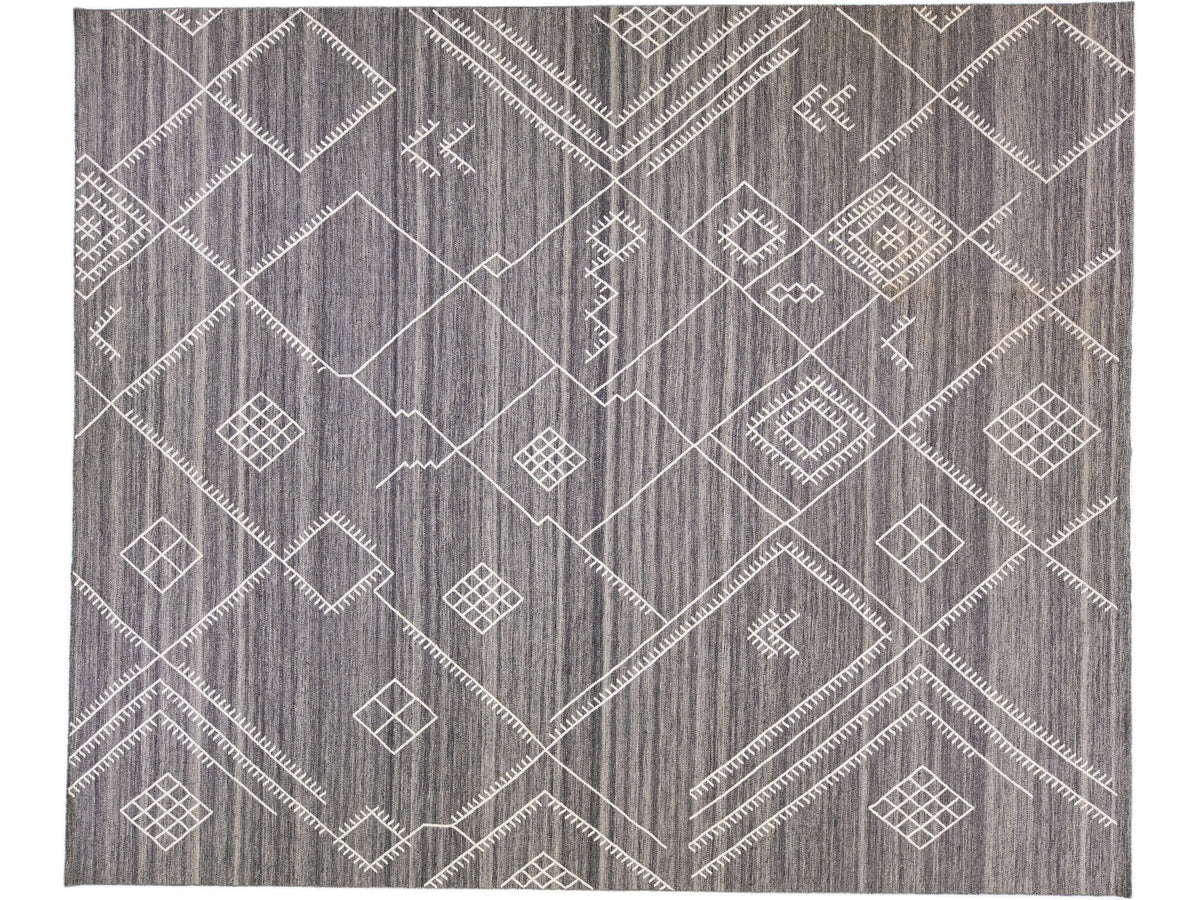 Modern Flatweave Wool Rug 13 X 15