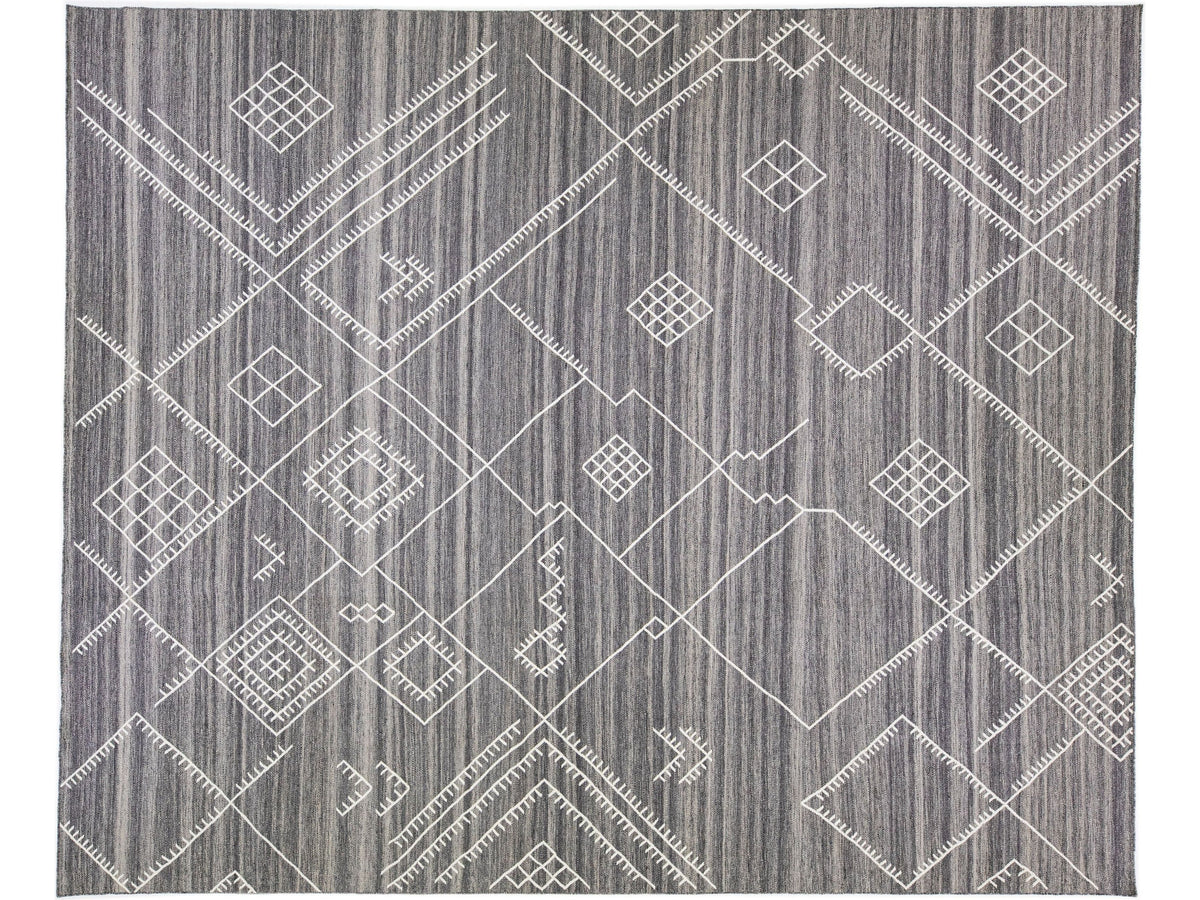 Modern Flatweave Wool Rug 13 X 15