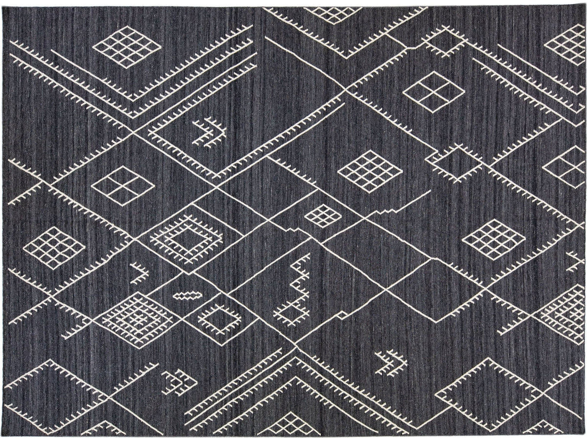 Modern Flatweave Wool Rug 10 X 14