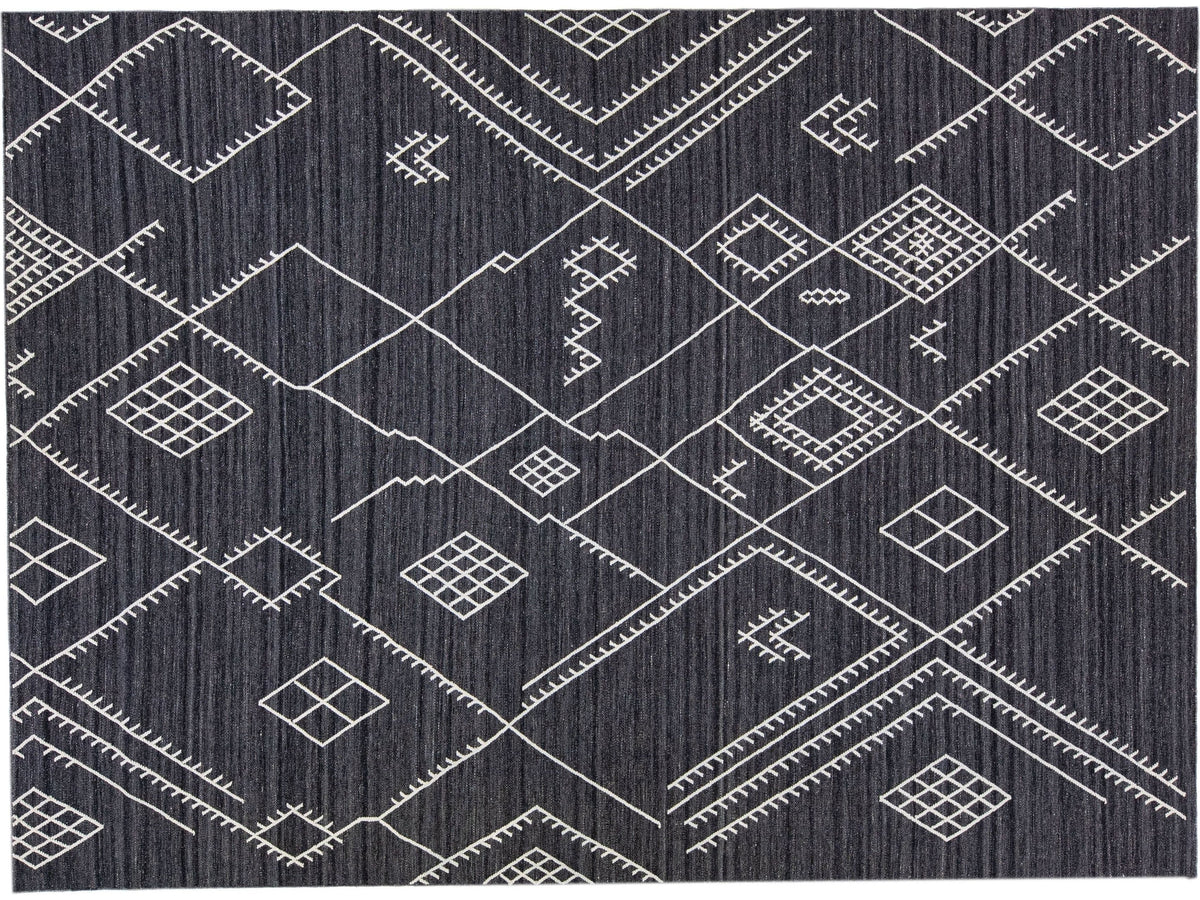 Modern Flatweave Wool Rug 10 X 14