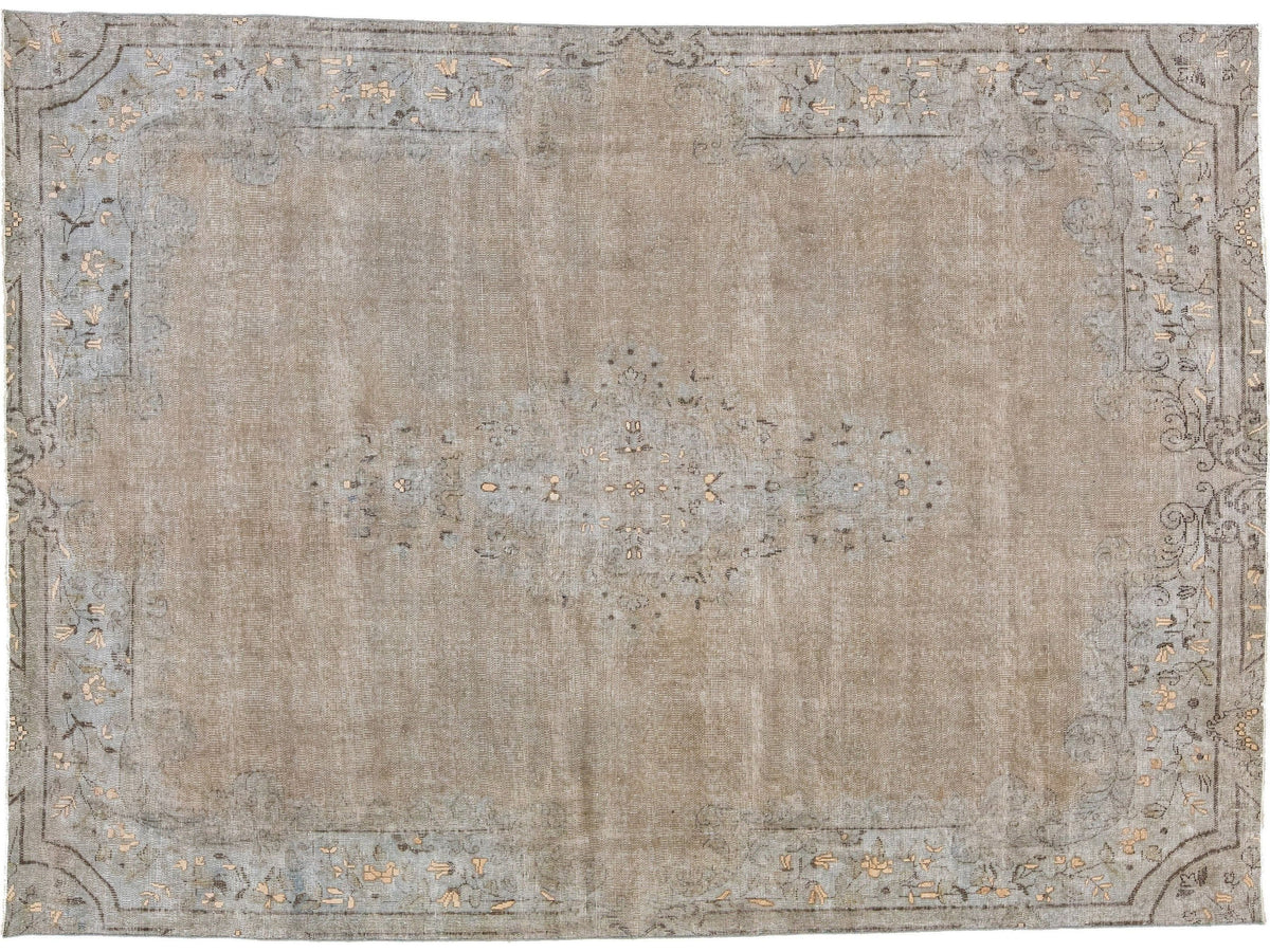 Vintage Persian Distressed Wool Rug 6 X 8