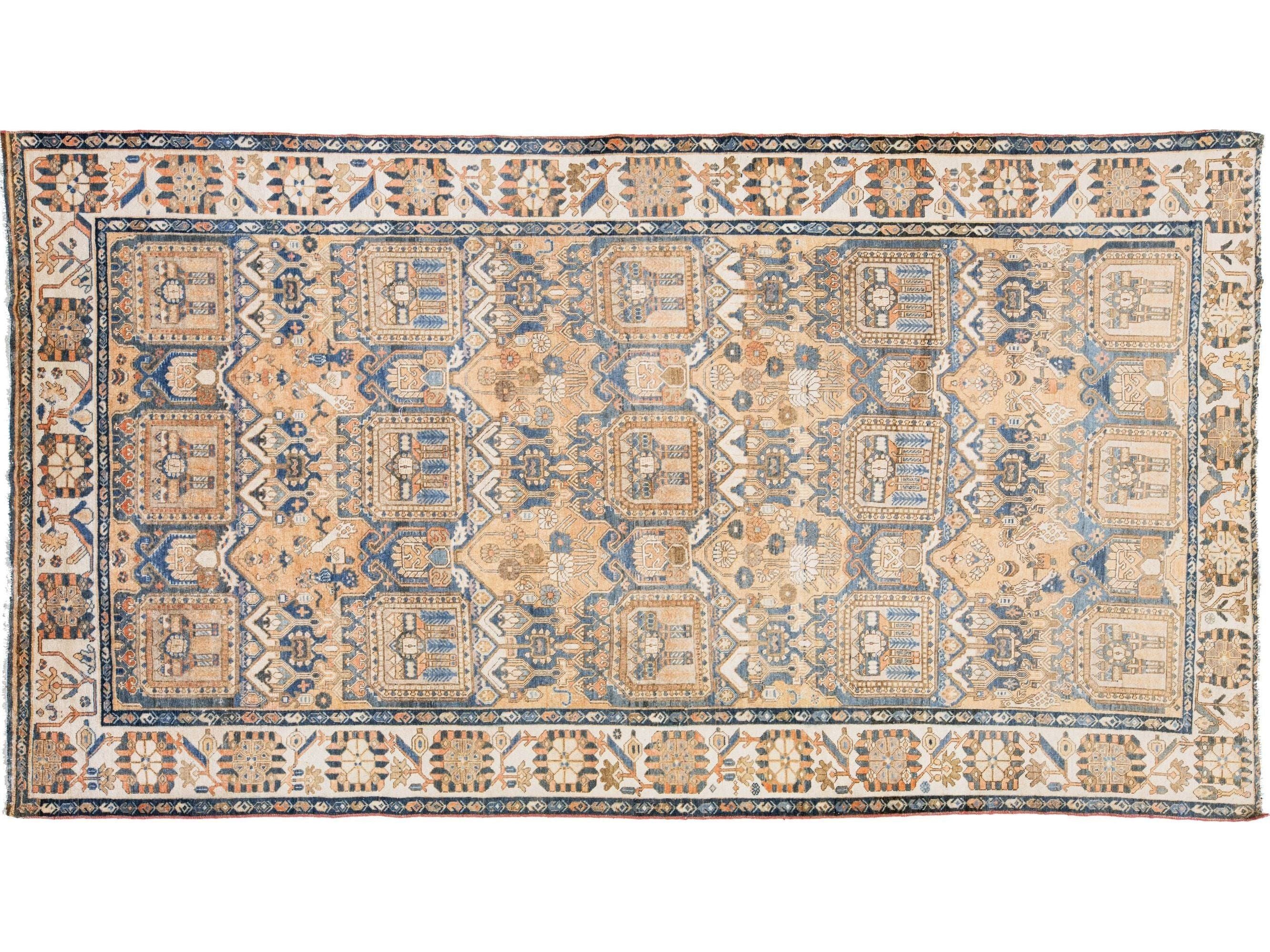 Antique Bakhtiari Wool Rug 7 x 13