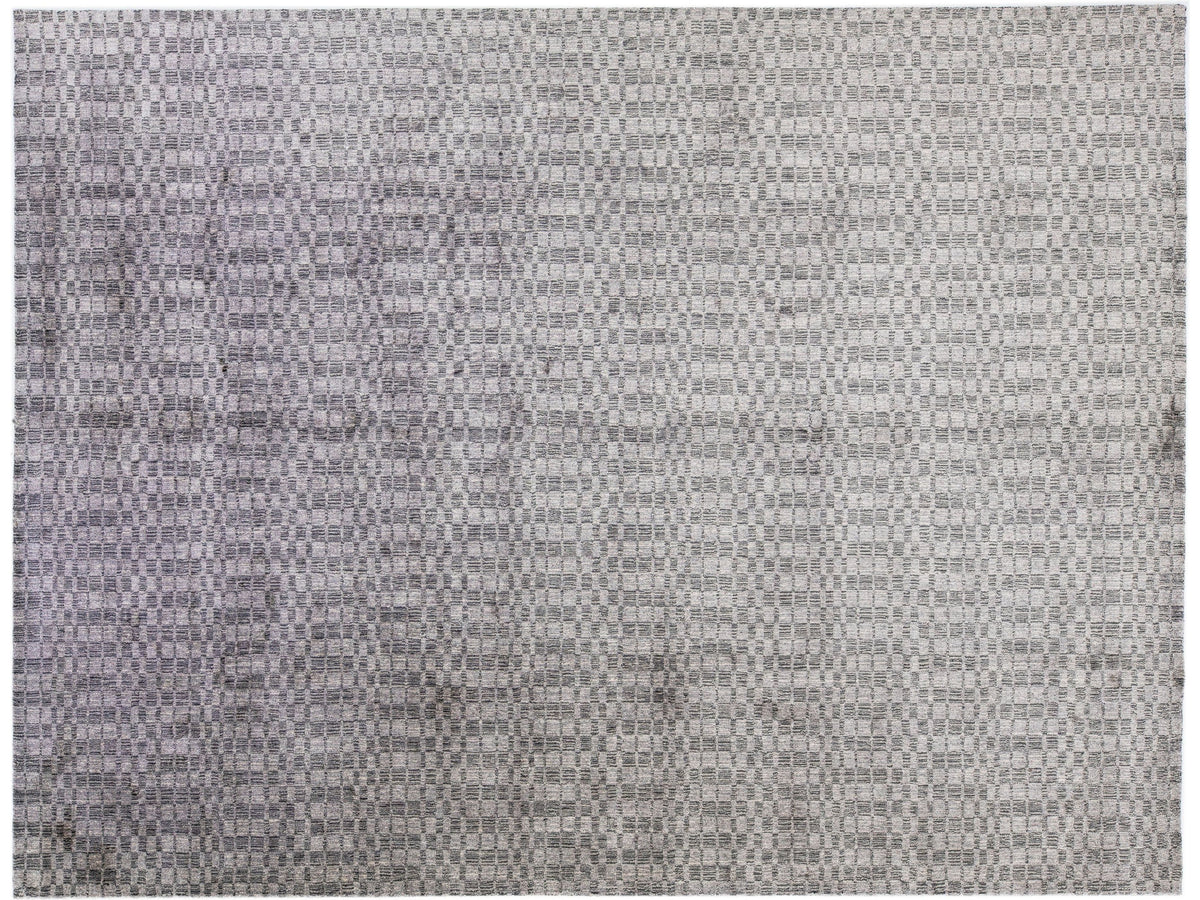 Modern Wool and Silk Rug 9 X 12