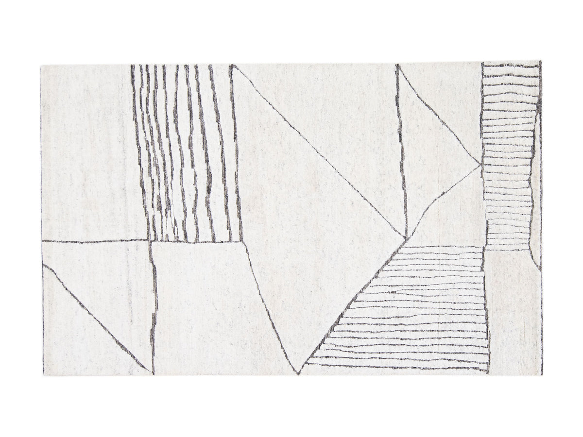 Modern Moroccan Wool Rug 5 X 8