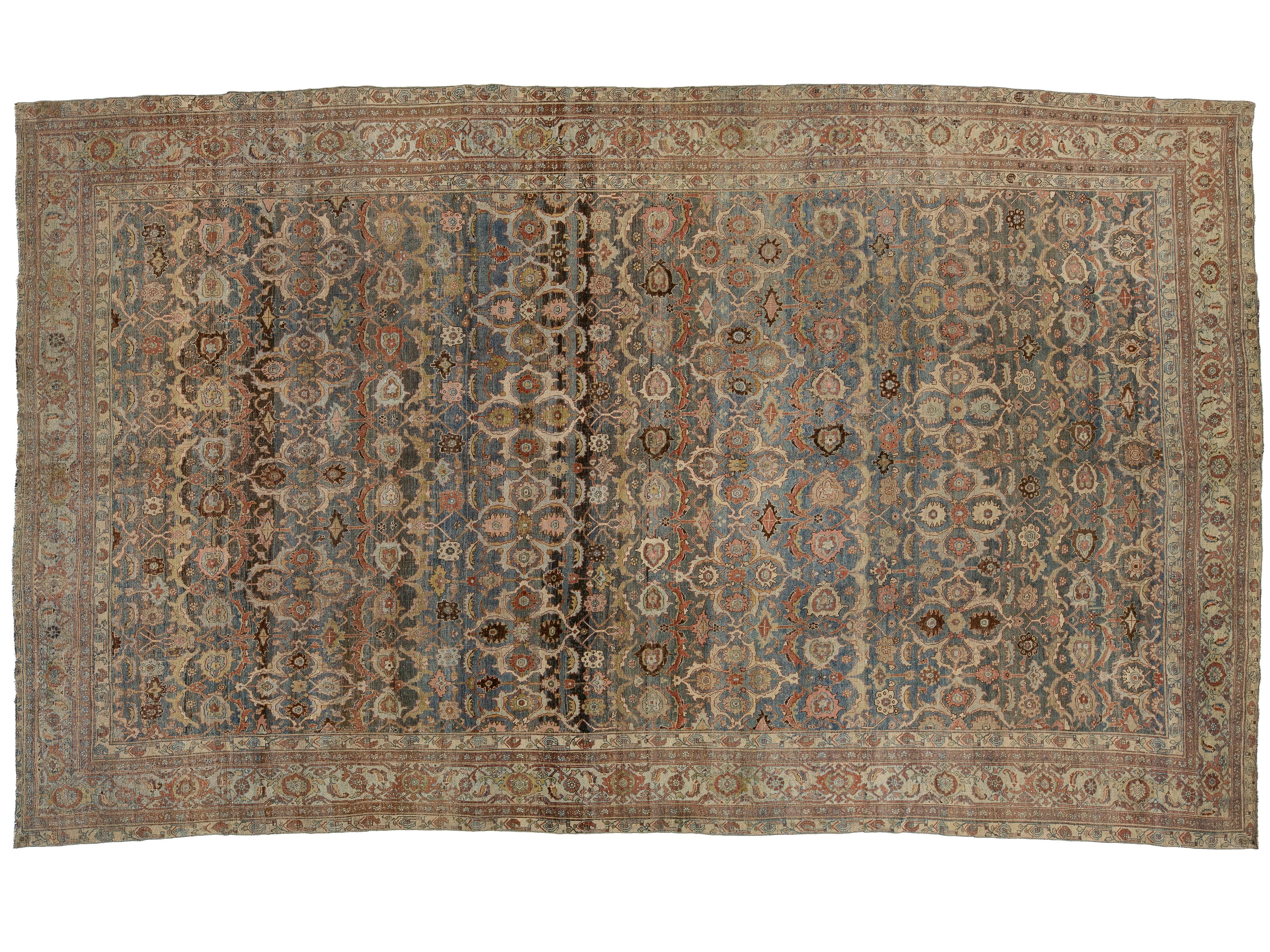 Antique Bidjar Wool Rug 11 x 18