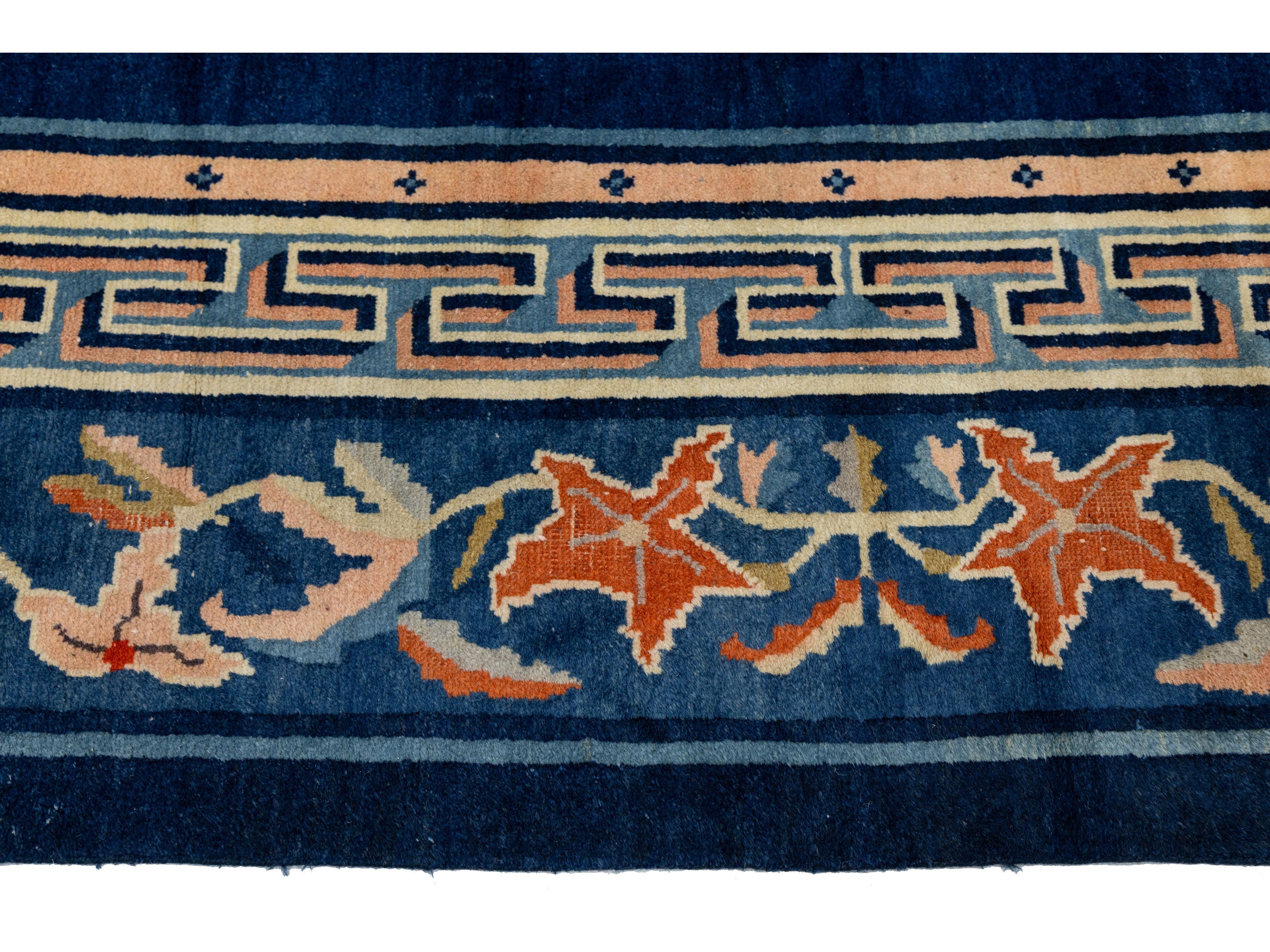Antique Art Deco Chinese Peking Wool Rug 10 X 13