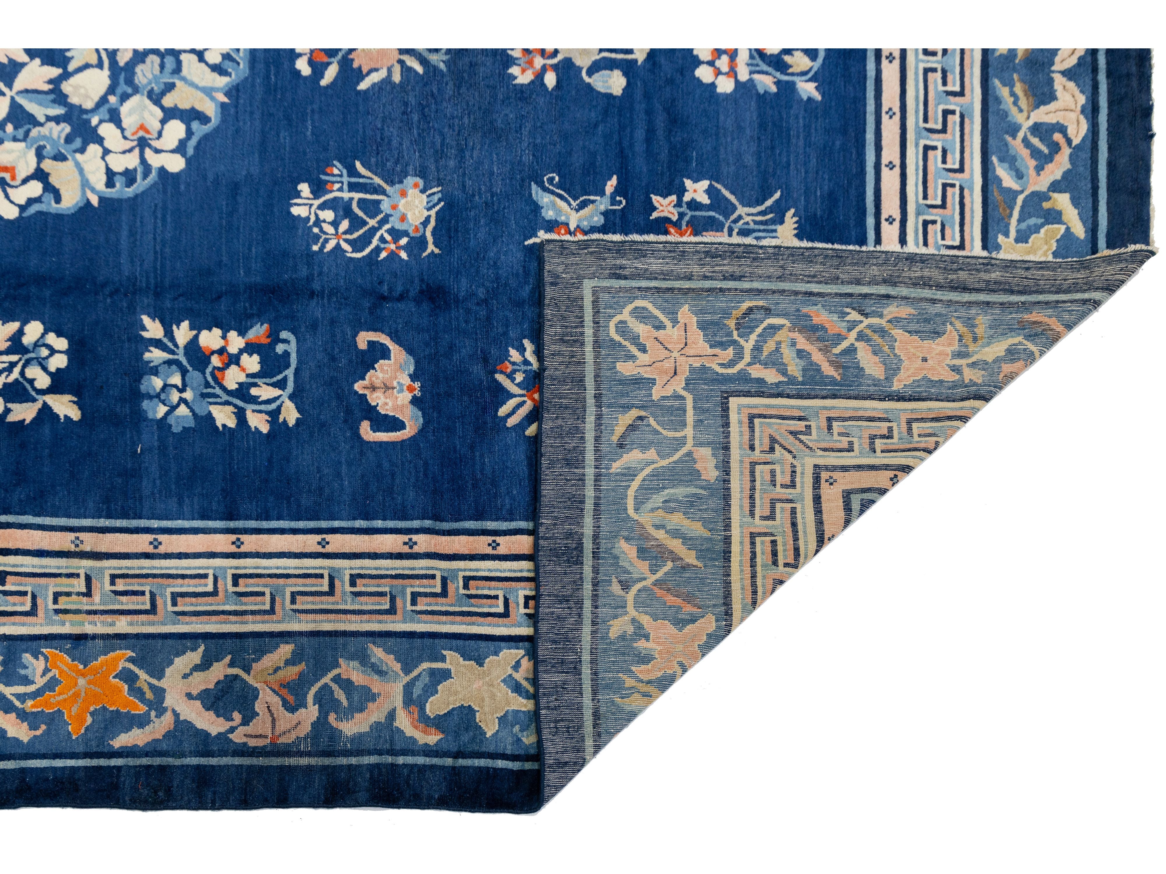 Antique Art Deco Chinese Peking Wool Rug 10 X 13