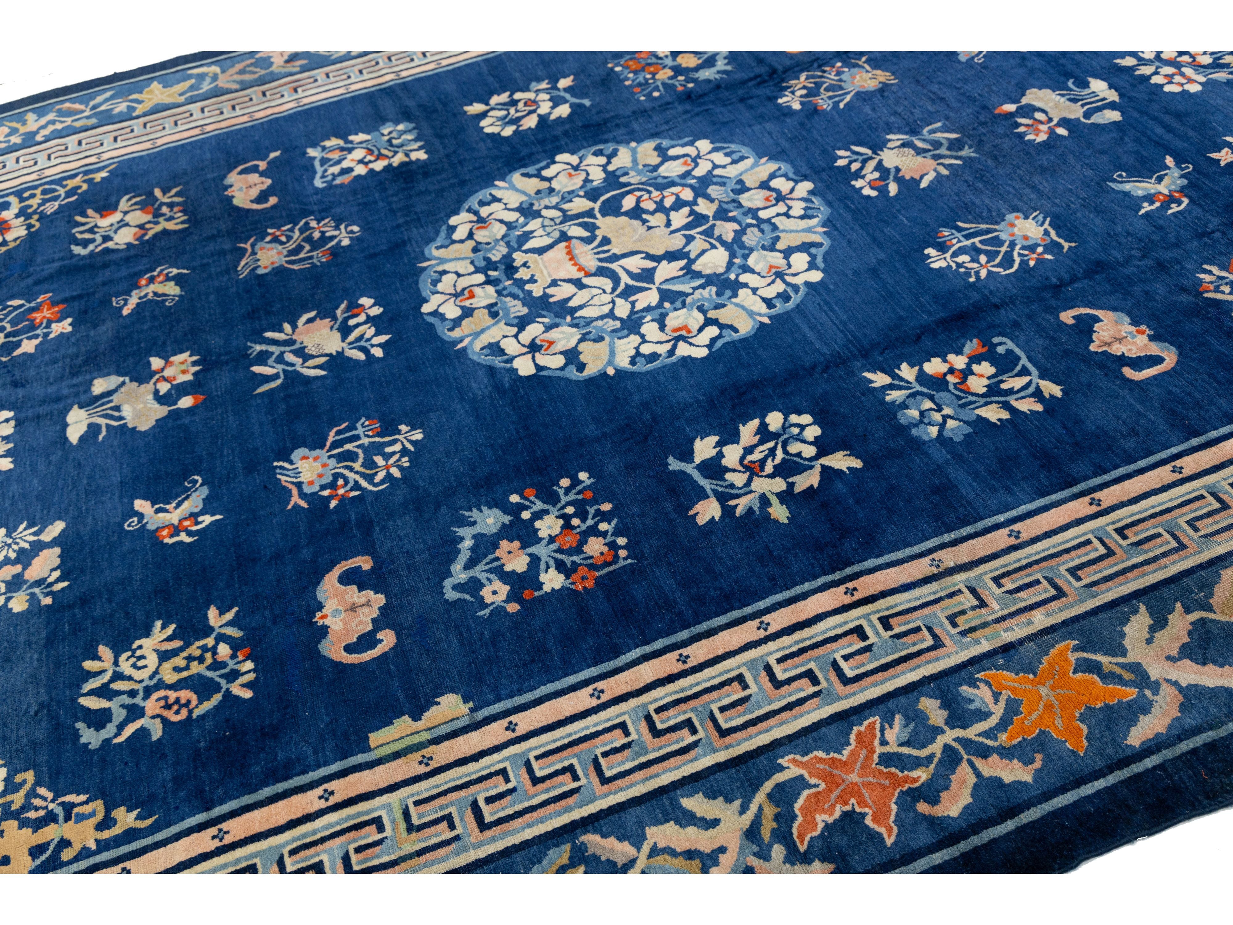 Antique Art Deco Chinese Peking Wool Rug 10 X 13