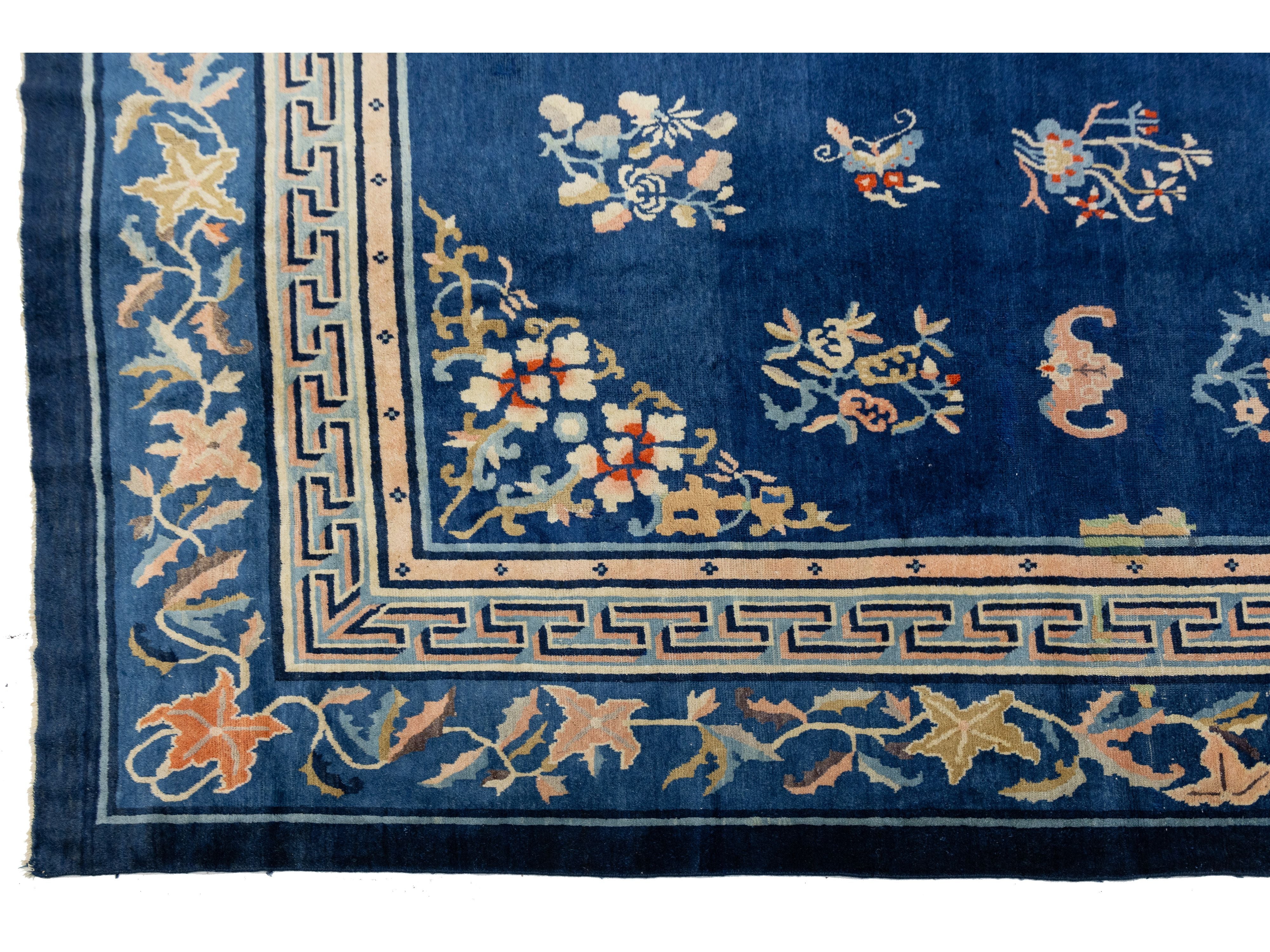 Antique Art Deco Chinese Peking Wool Rug 10 X 13