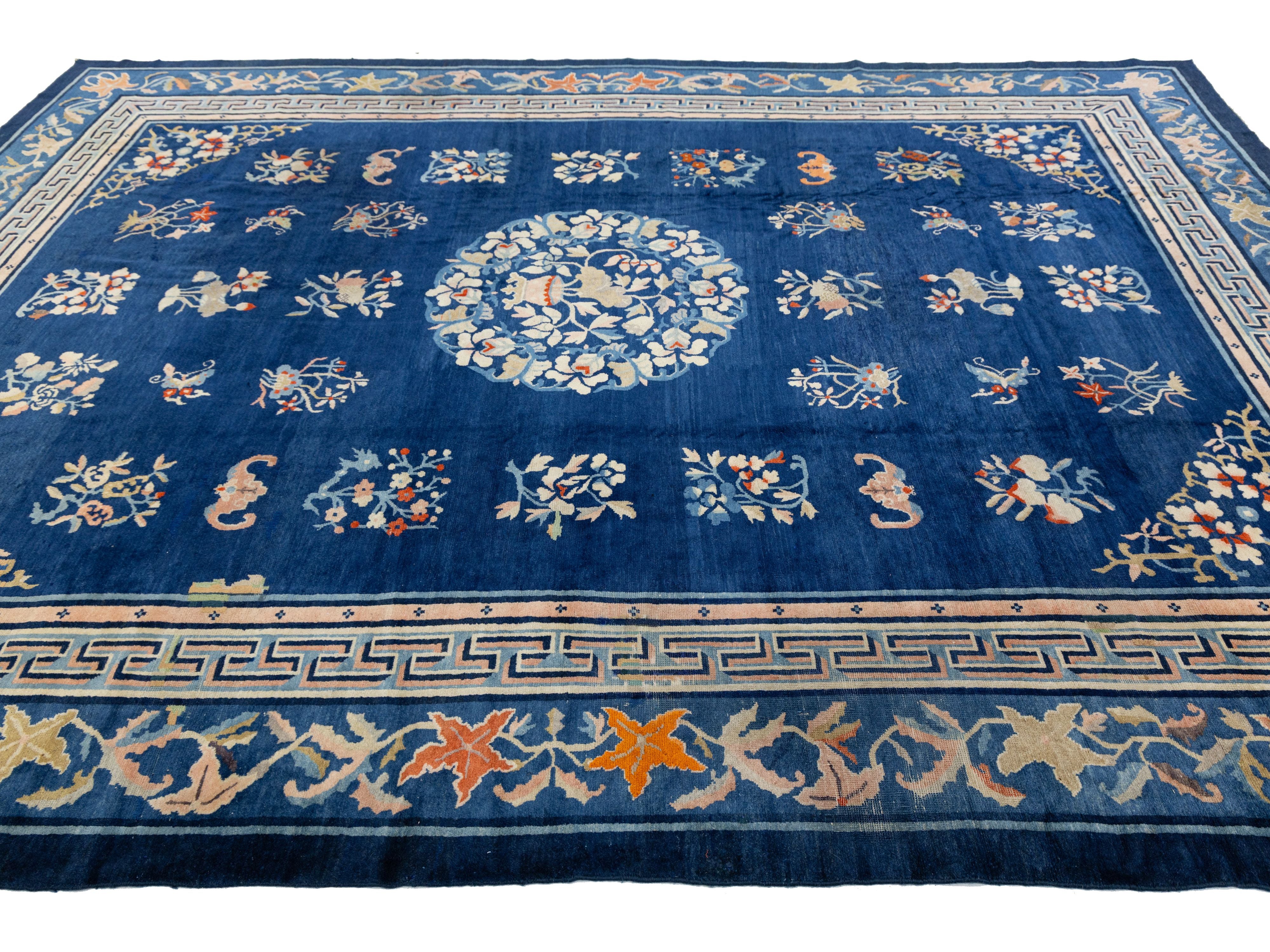 Antique Art Deco Chinese Peking Wool Rug 10 X 13