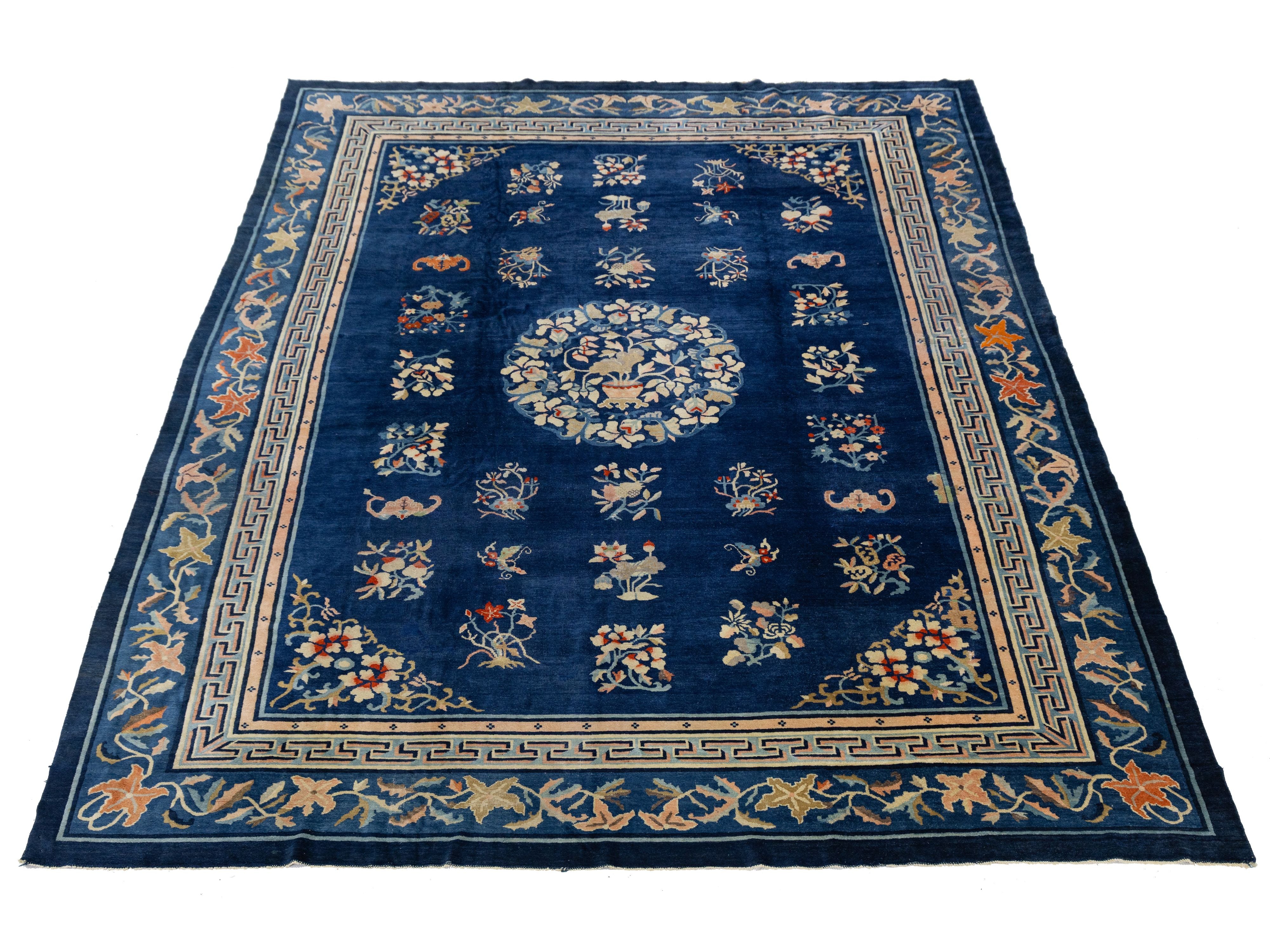 Antique Art Deco Chinese Peking Wool Rug 10 X 13