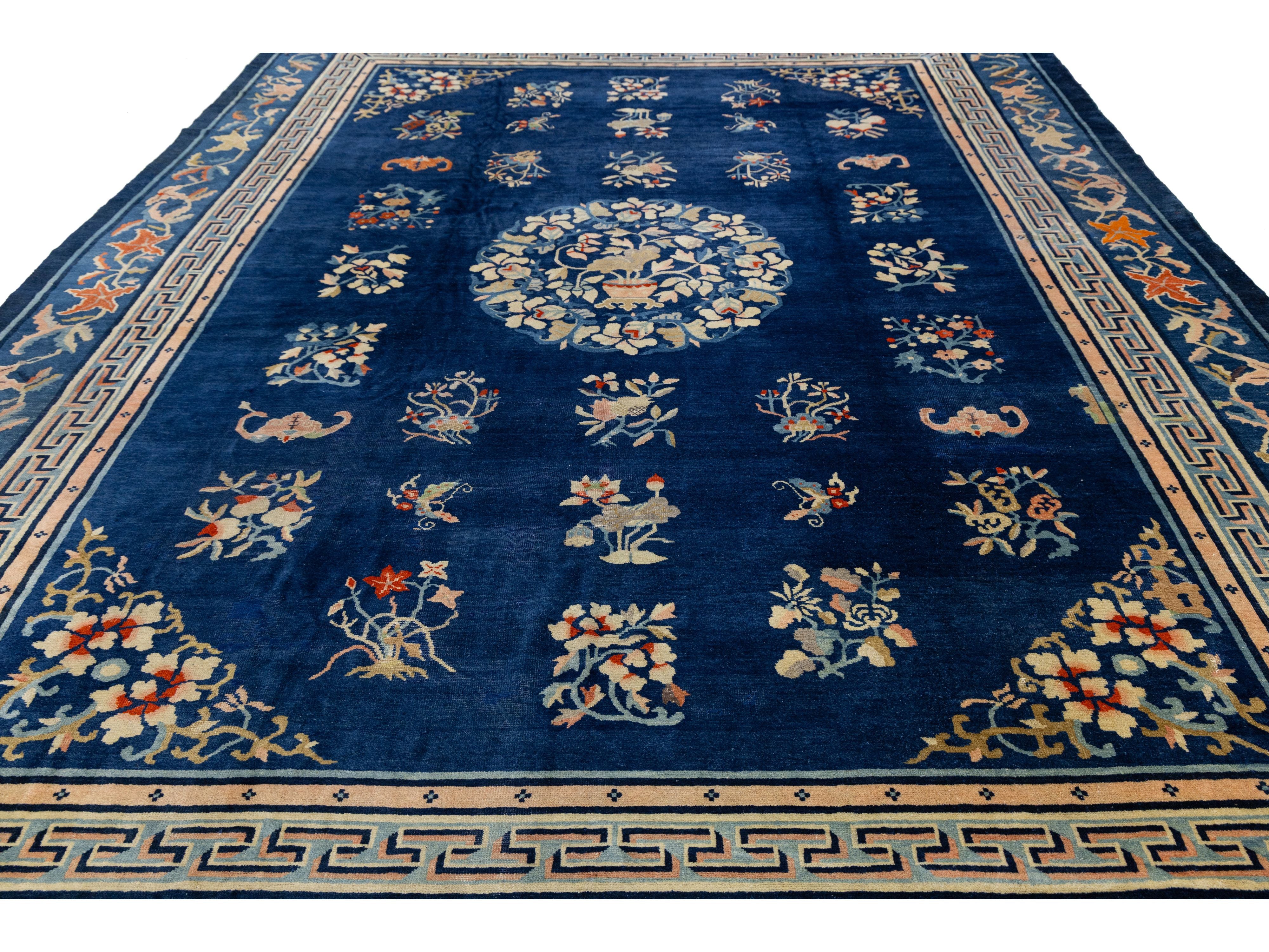 Antique Art Deco Chinese Peking Wool Rug 10 X 13