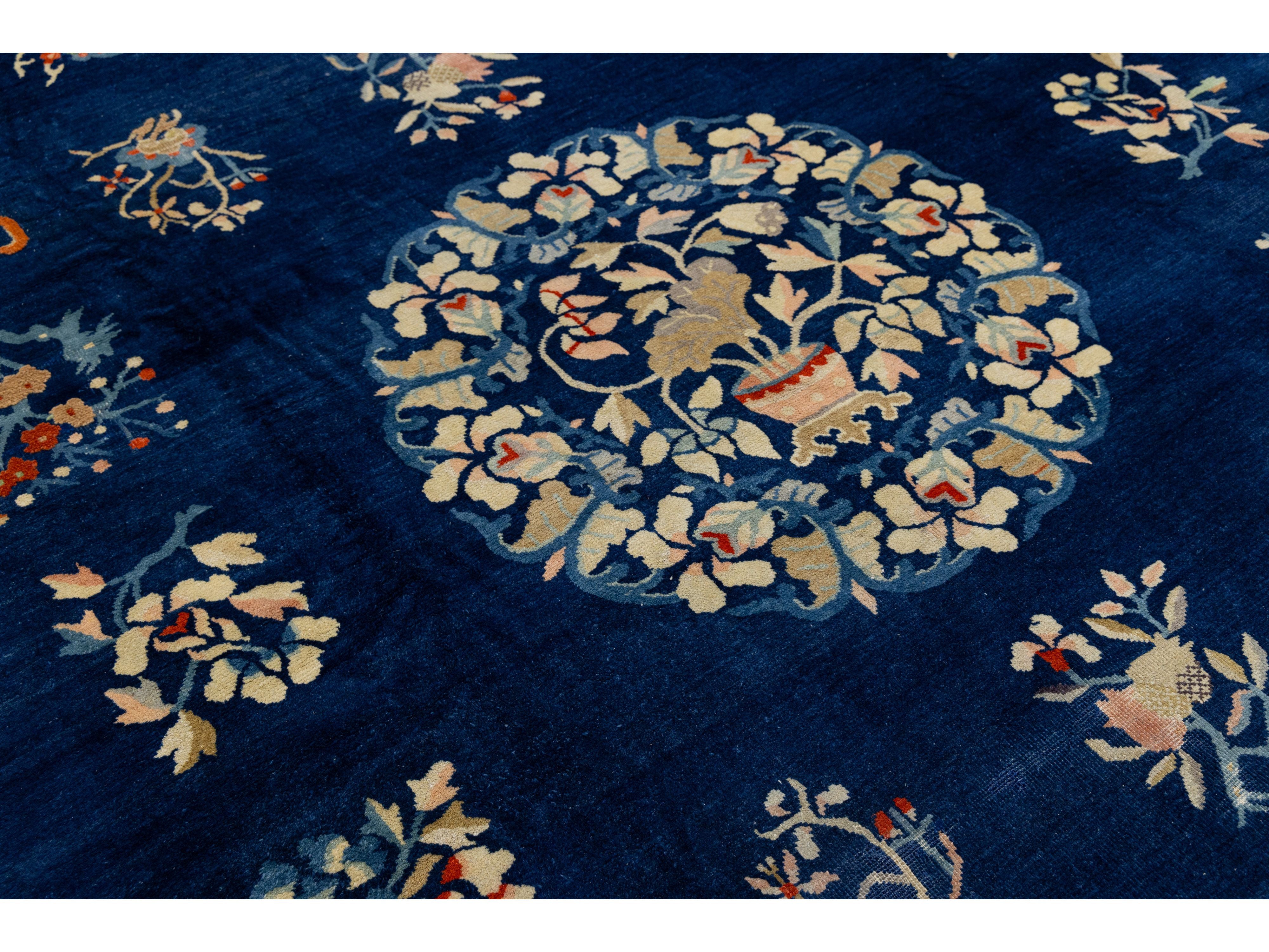 Antique Art Deco Chinese Peking Wool Rug 10 X 13