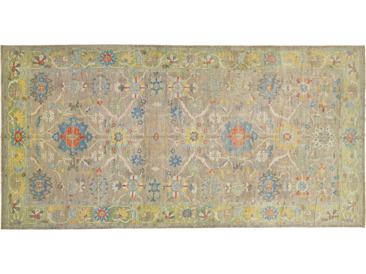 Modern Sultanabad Wool Rug 13 X 26