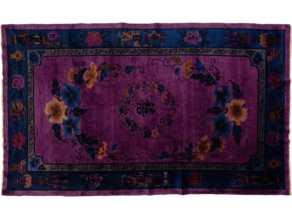 Antique Art Deco Chinese Wool Rug 9 X 11