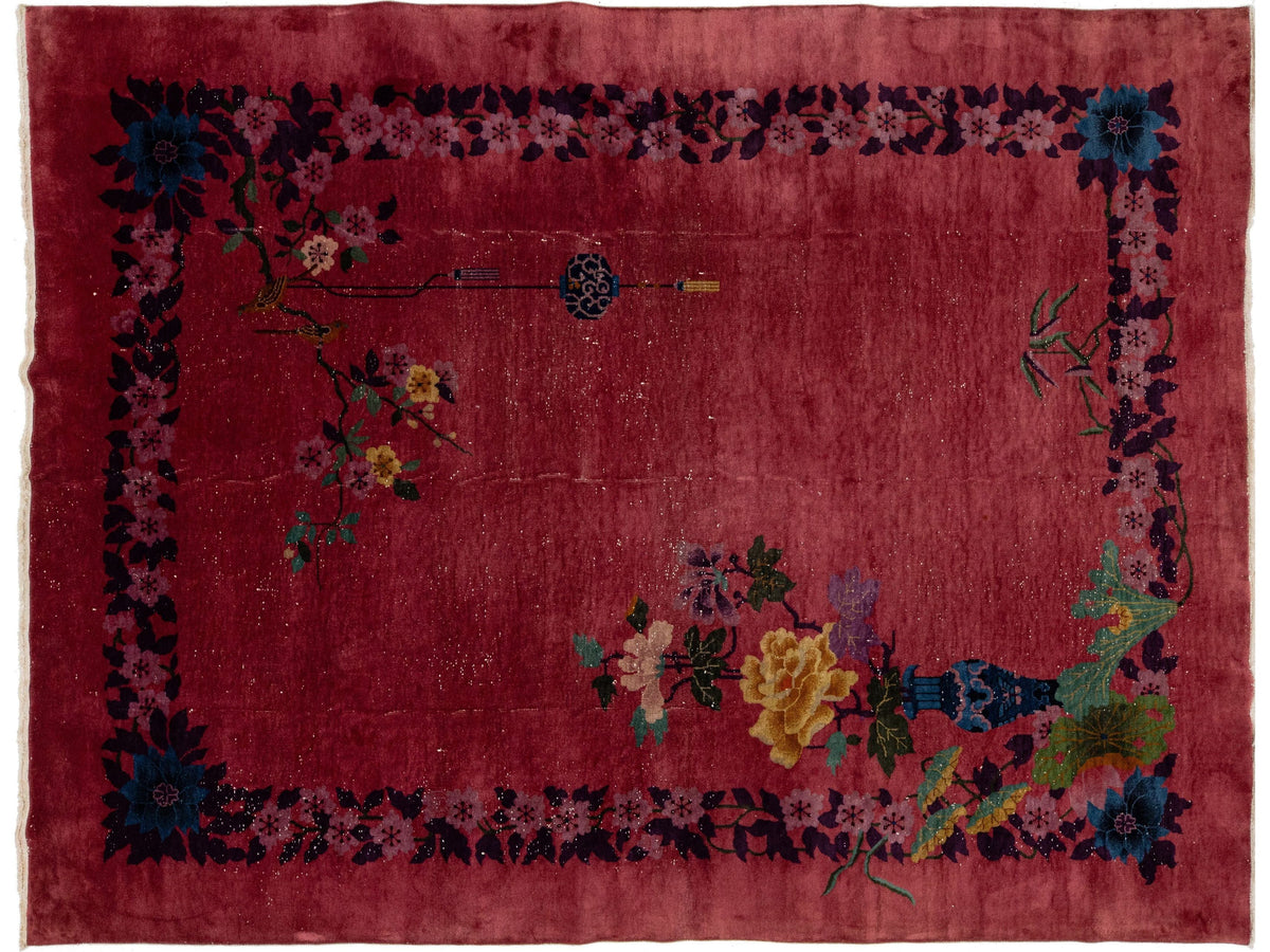 Antique Art Deco Chinese Rug 9 X 12