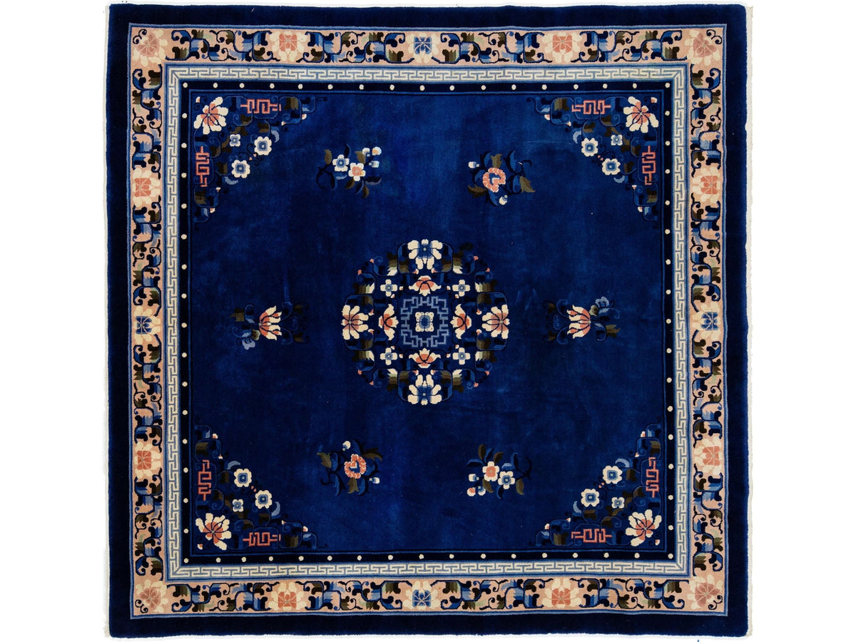 Antique Art Deco Chinese Wool Rug 7 X 7