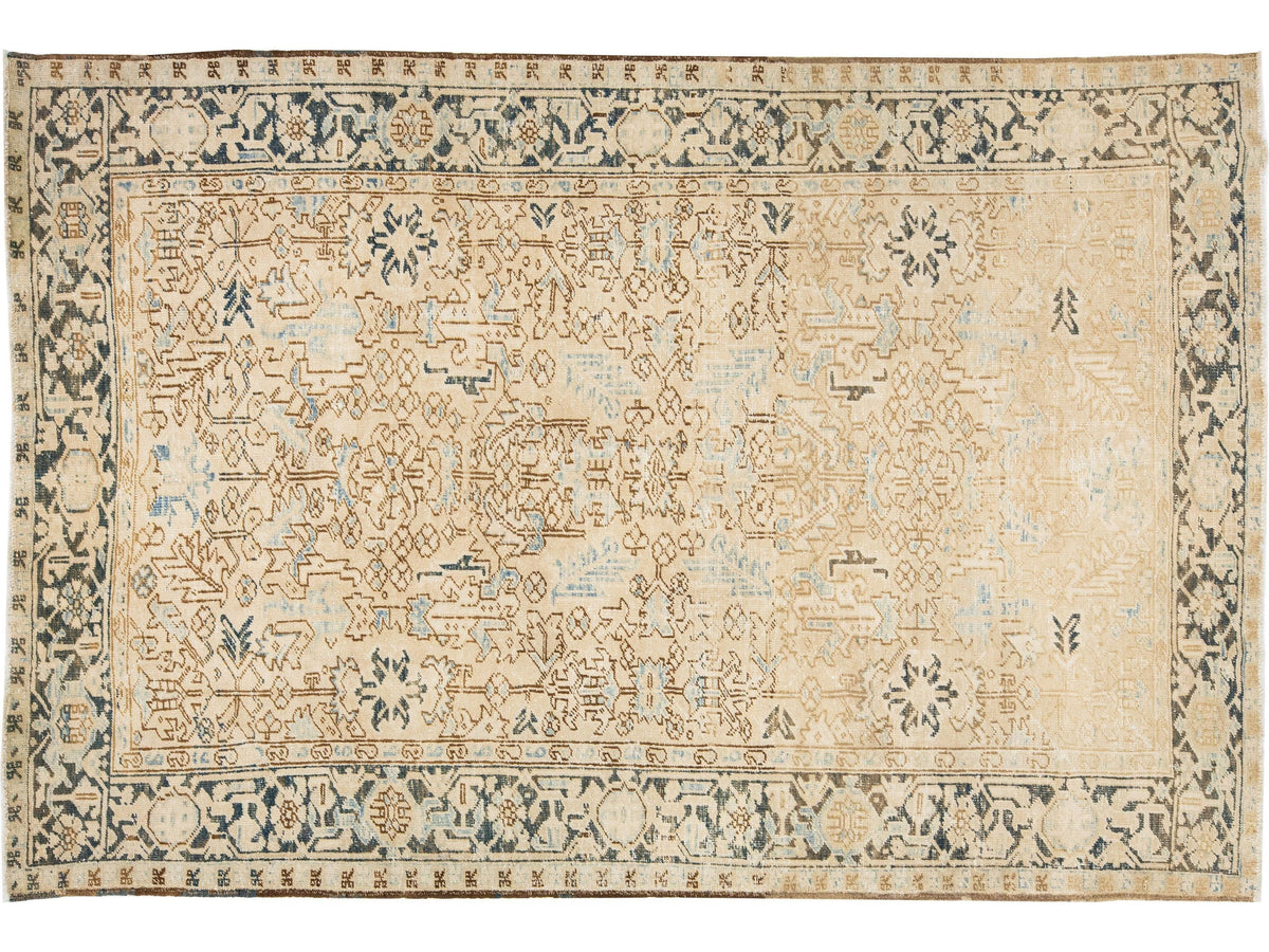 Antique Heriz Wool Rug 7 X 11