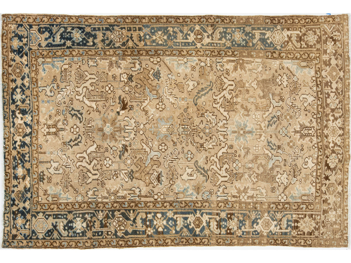 Antique Heriz Wool Rug 6 X 9