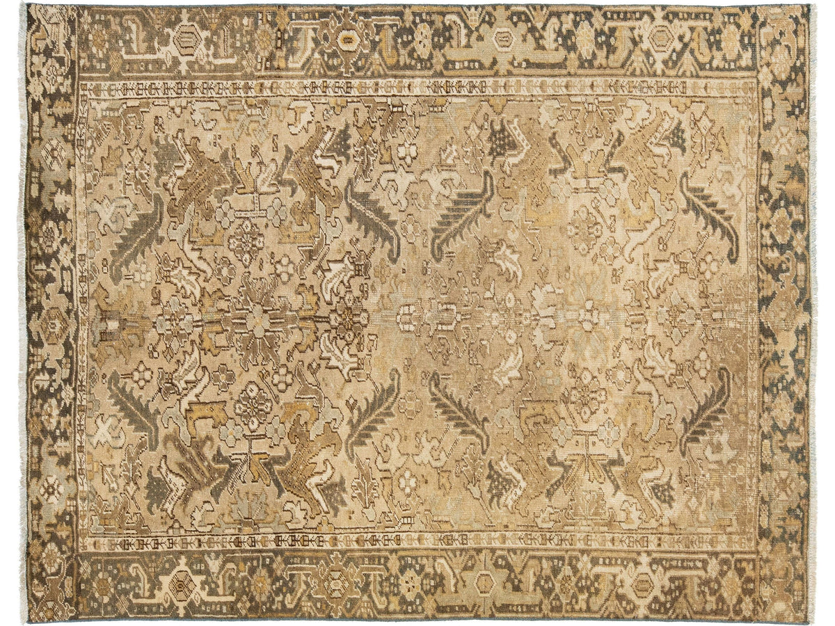 Antique Heriz Wool Rug 6 X 8