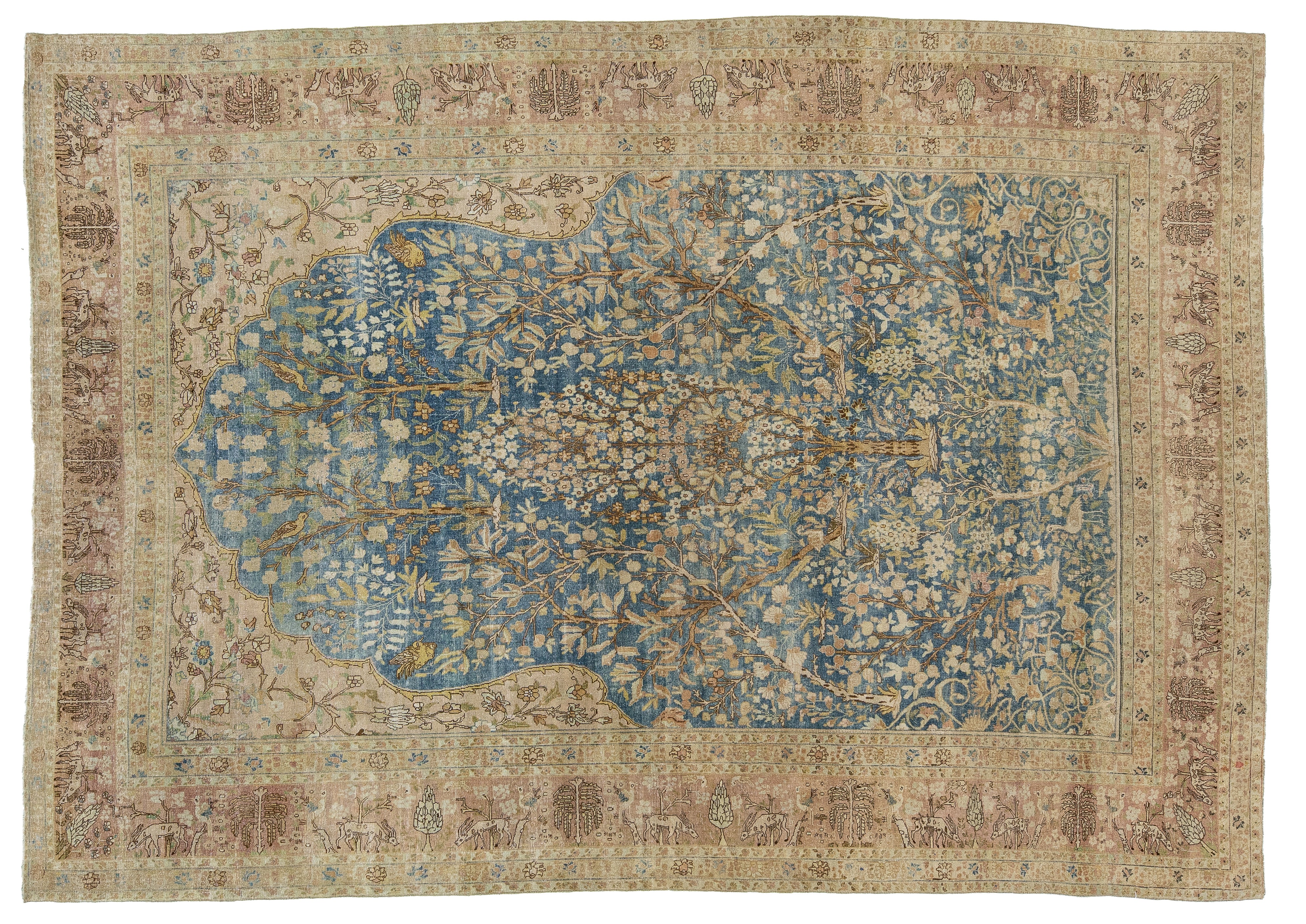 Antique Tabriz Wool Rug 9 X 13