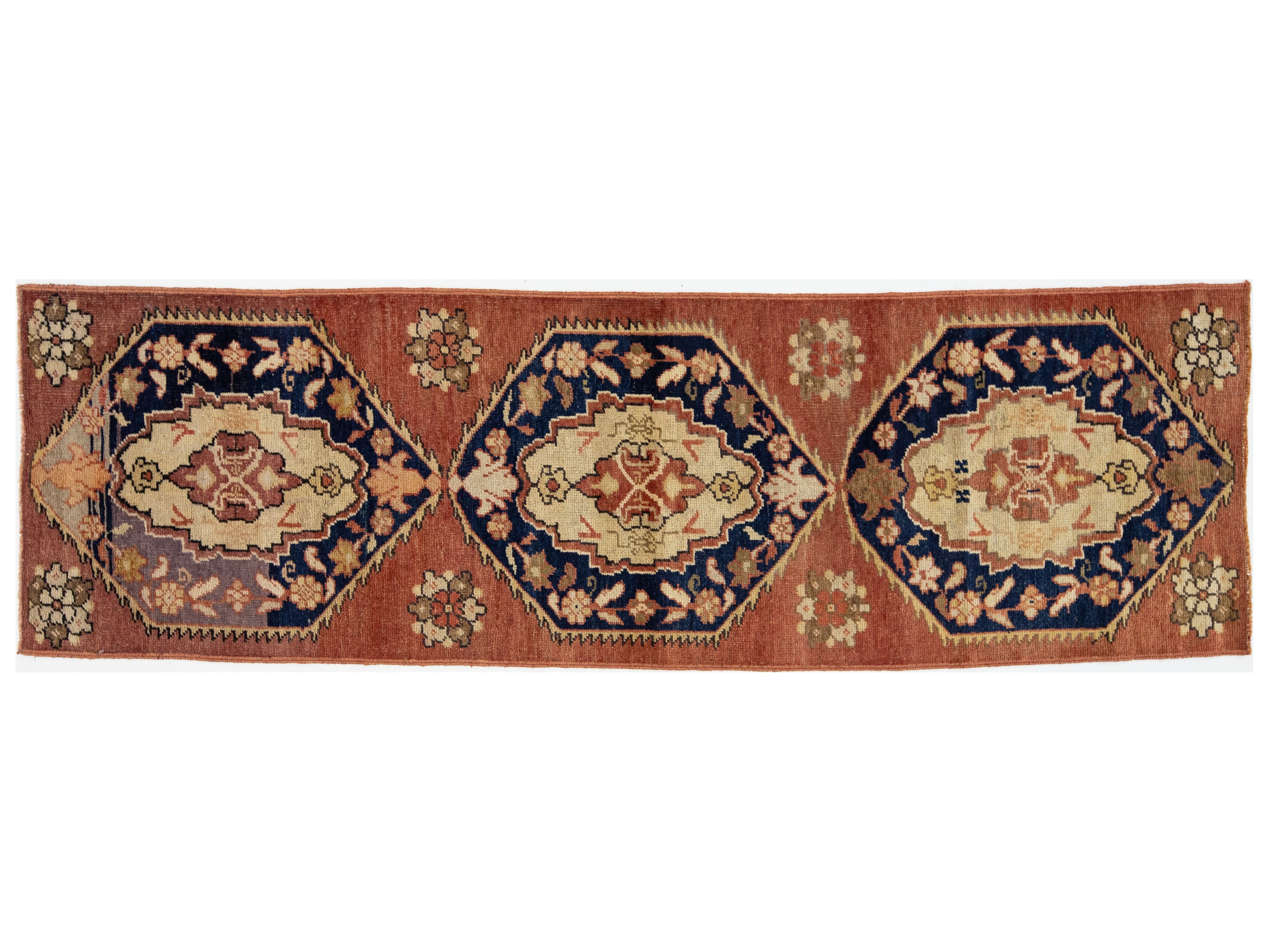 Vintage Turkish Anatolian Wool Runner Rug 3 X 8