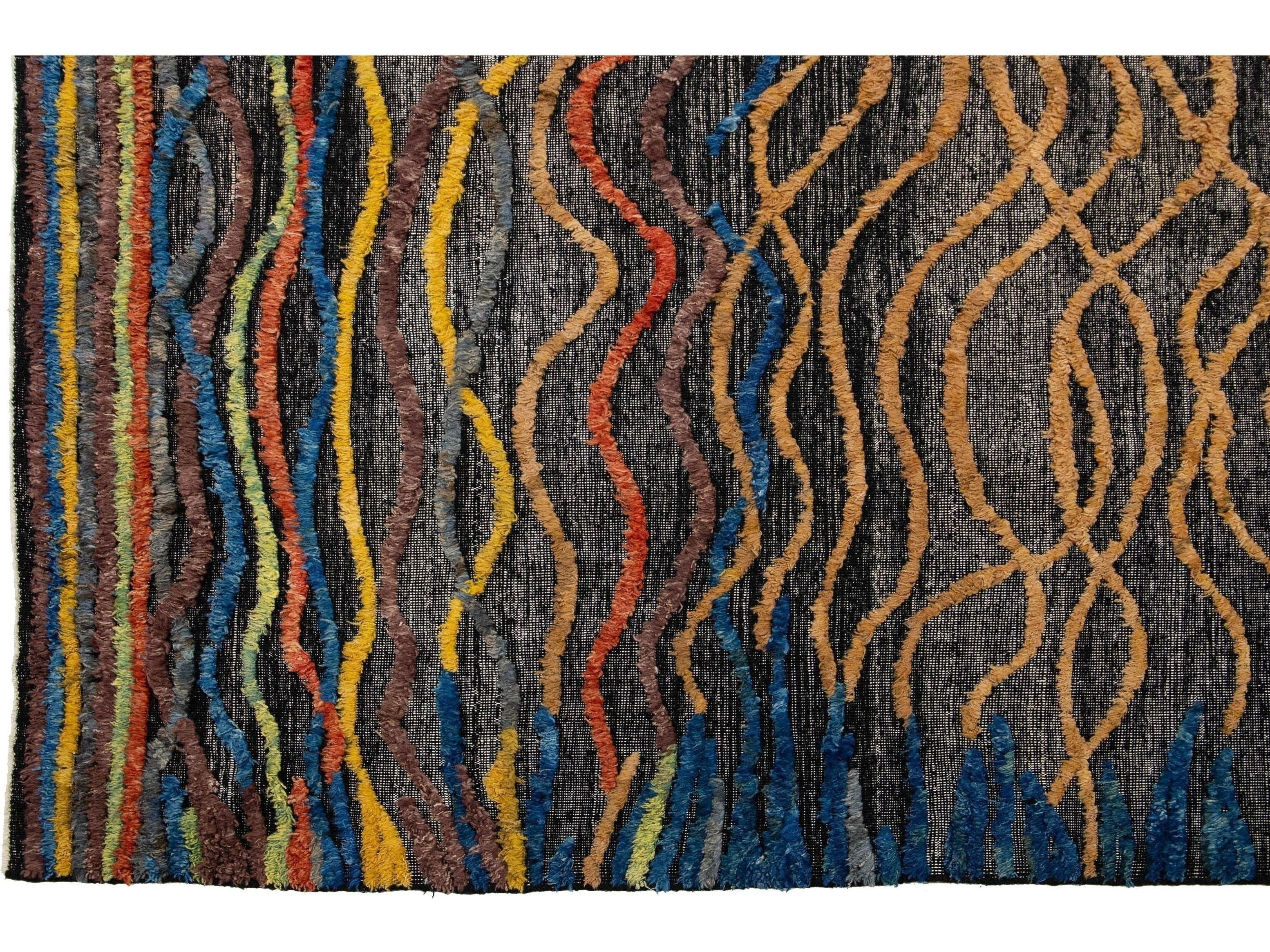 Modern Moroccan Wool Rug 10 X 14