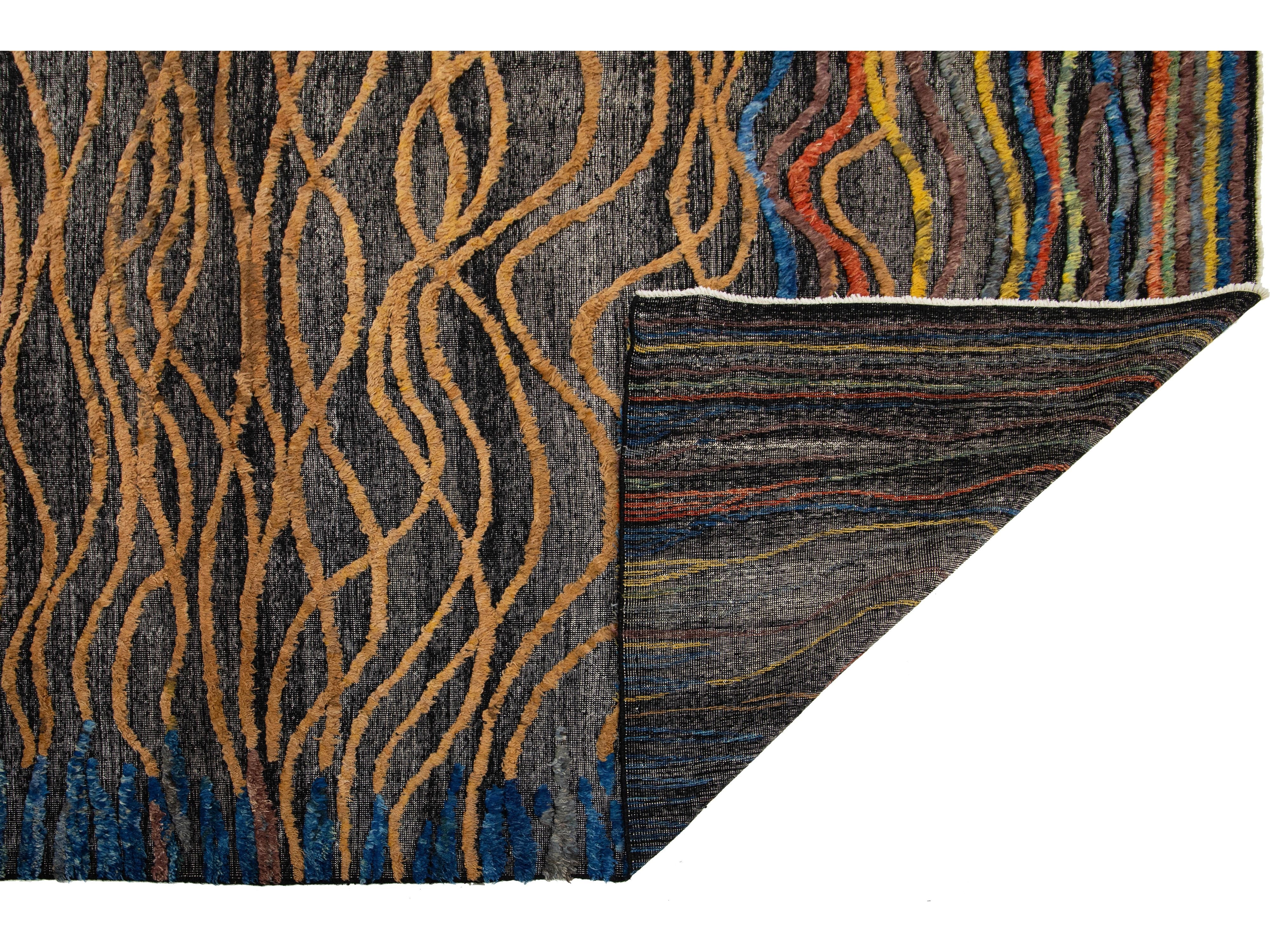 Modern Moroccan Wool Rug 10 X 14