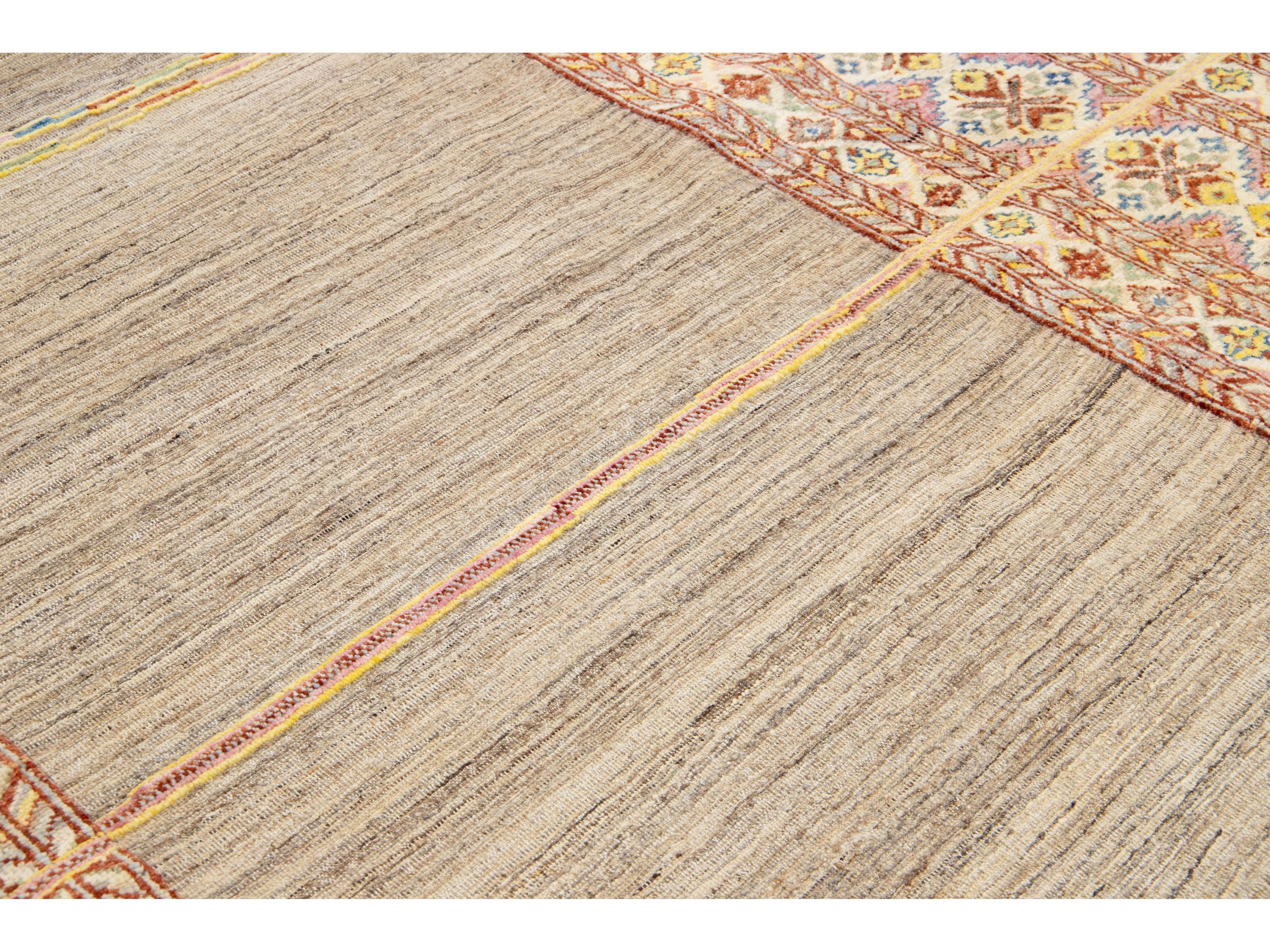 Modern Moroccan Wool Rug 9 X 12