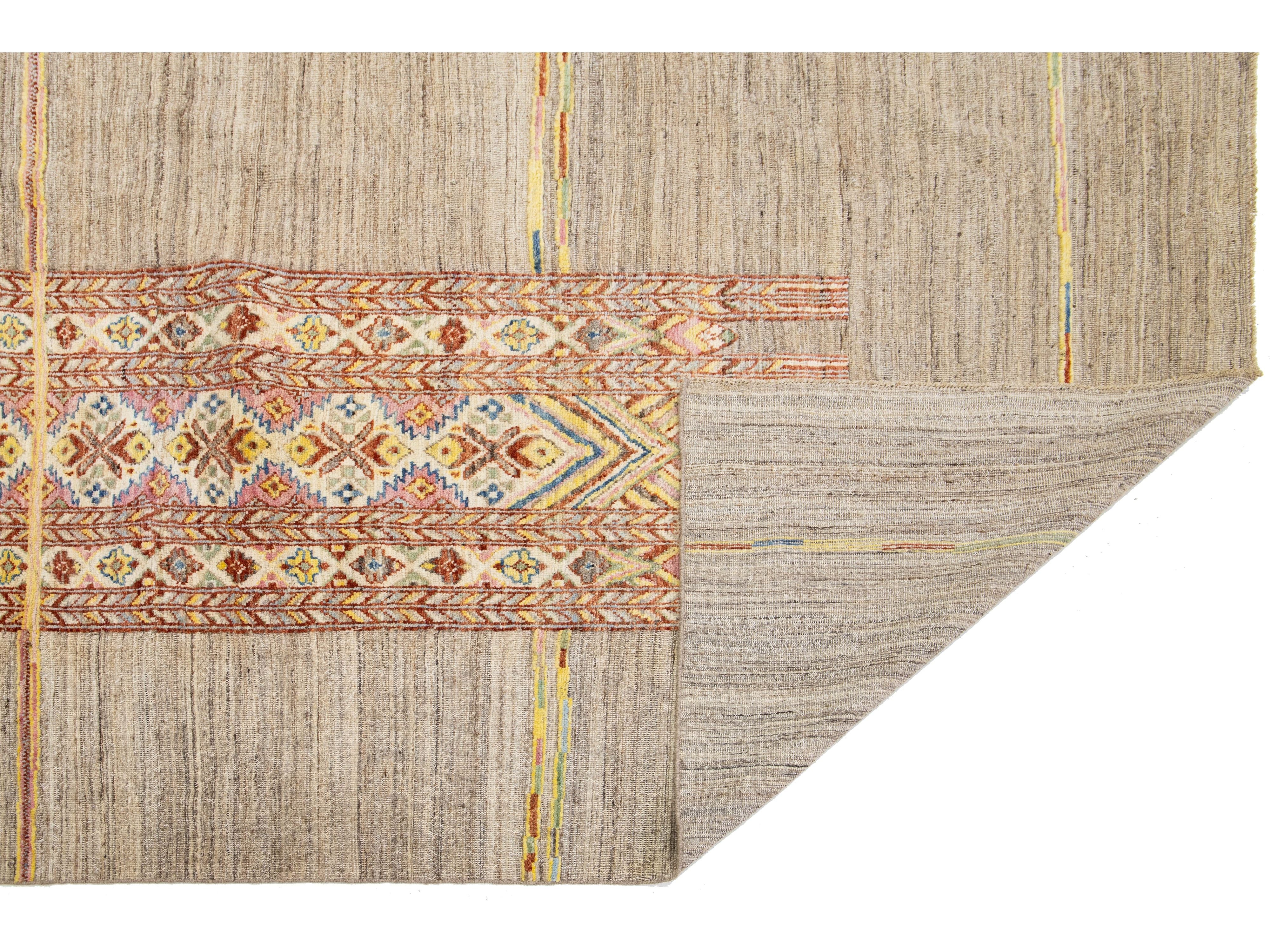 Modern Moroccan Wool Rug 9 X 12