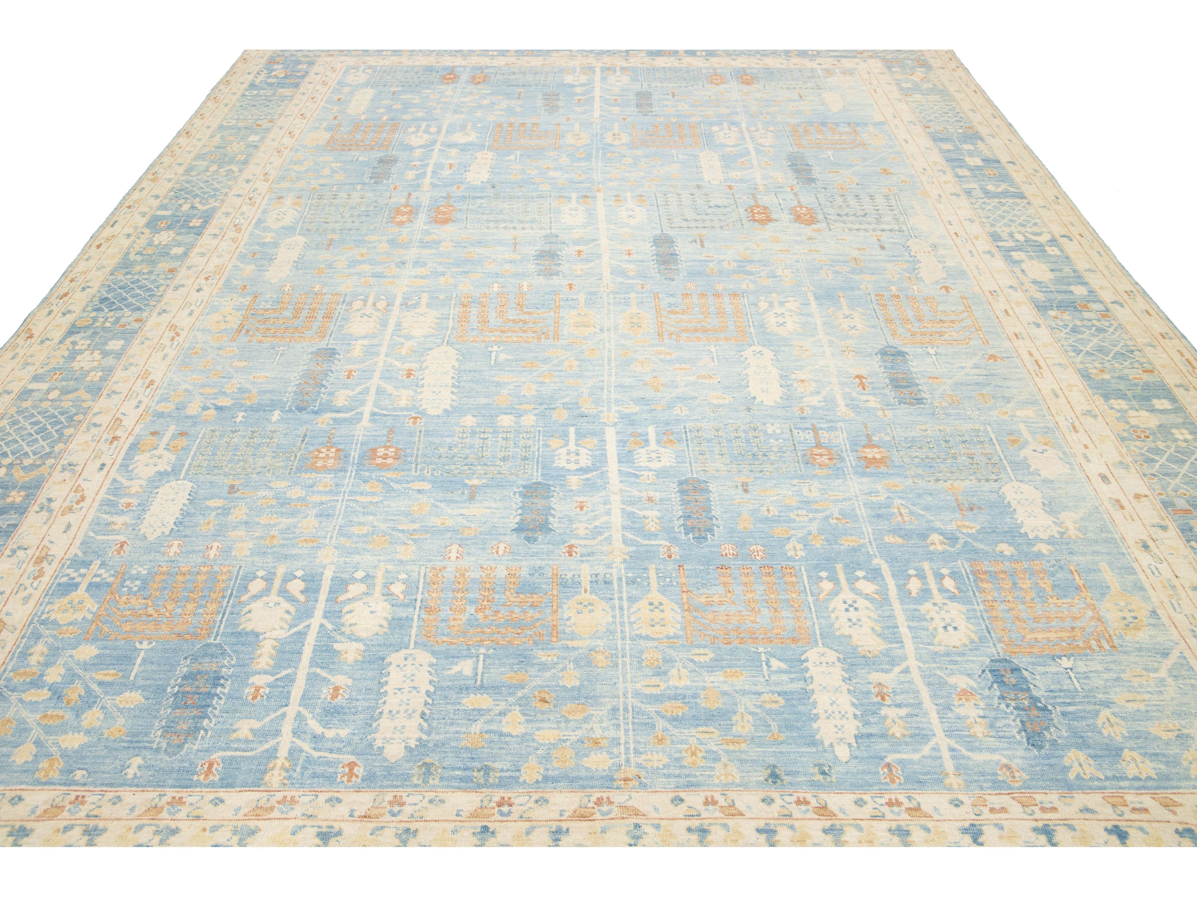 Modern Khotan Wool Rug 10 X 13