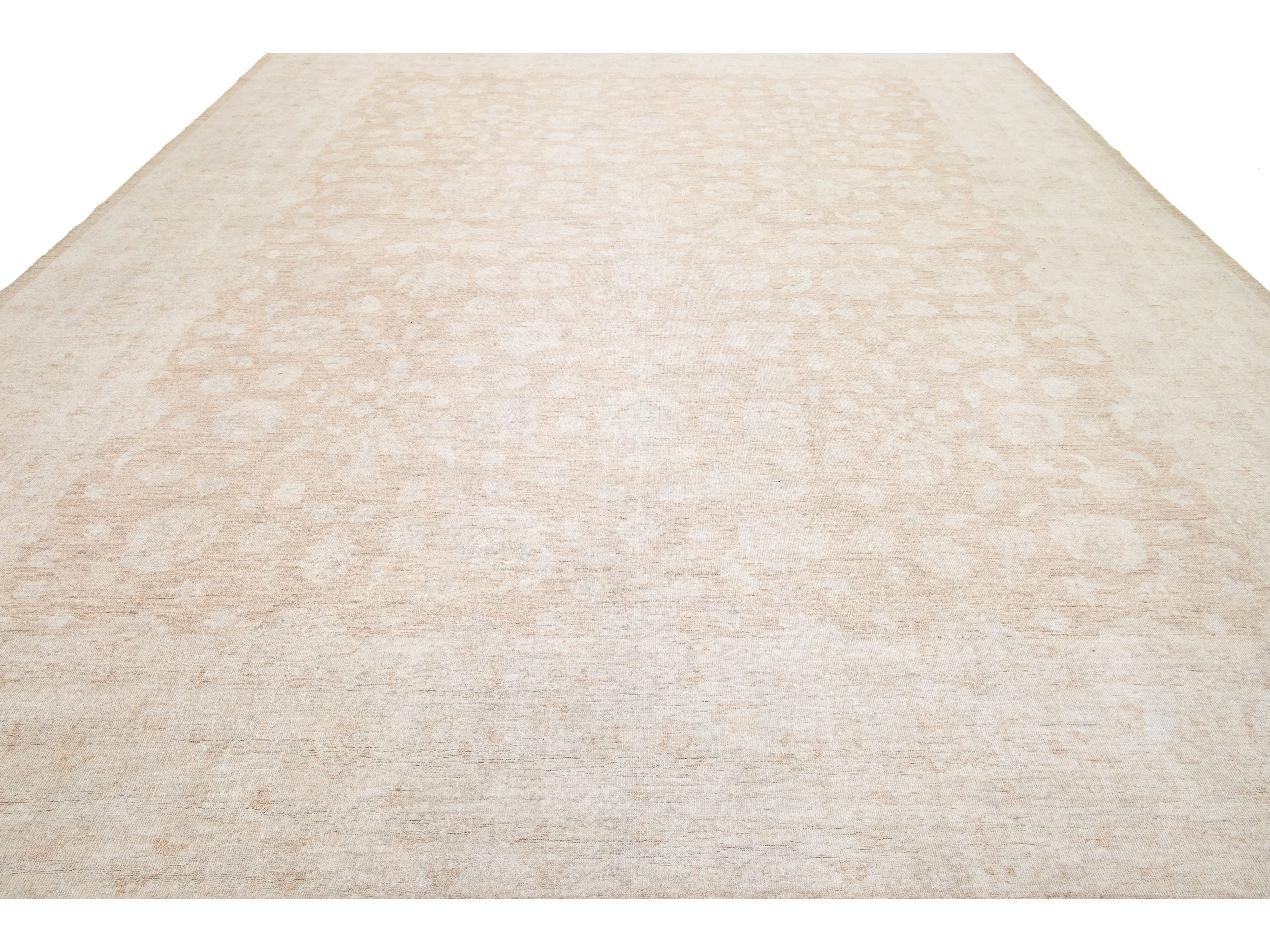 Modern Peshawar Wool Rug 12 X 14
