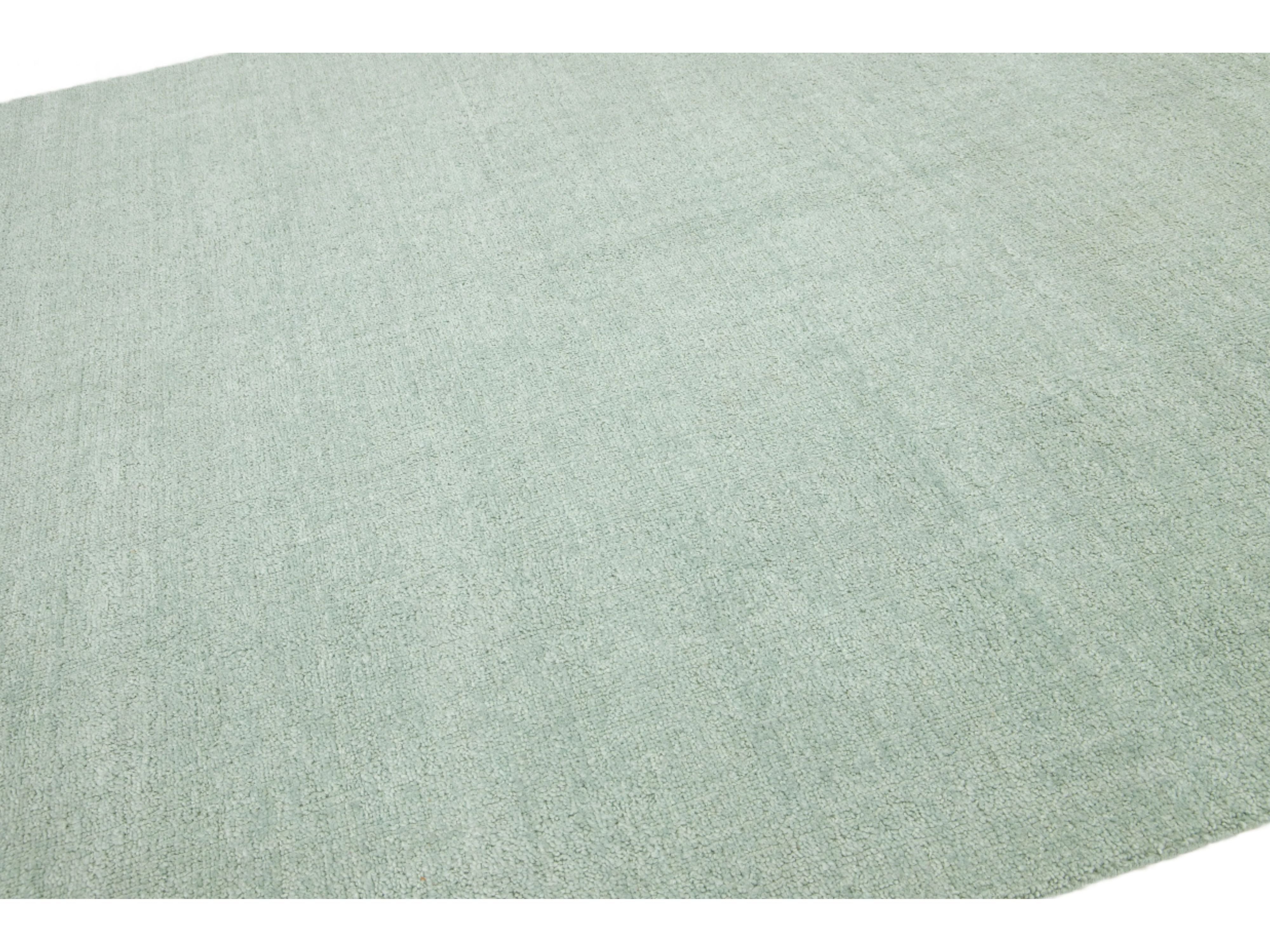 Modern Textured Wool Rug 9 X 12