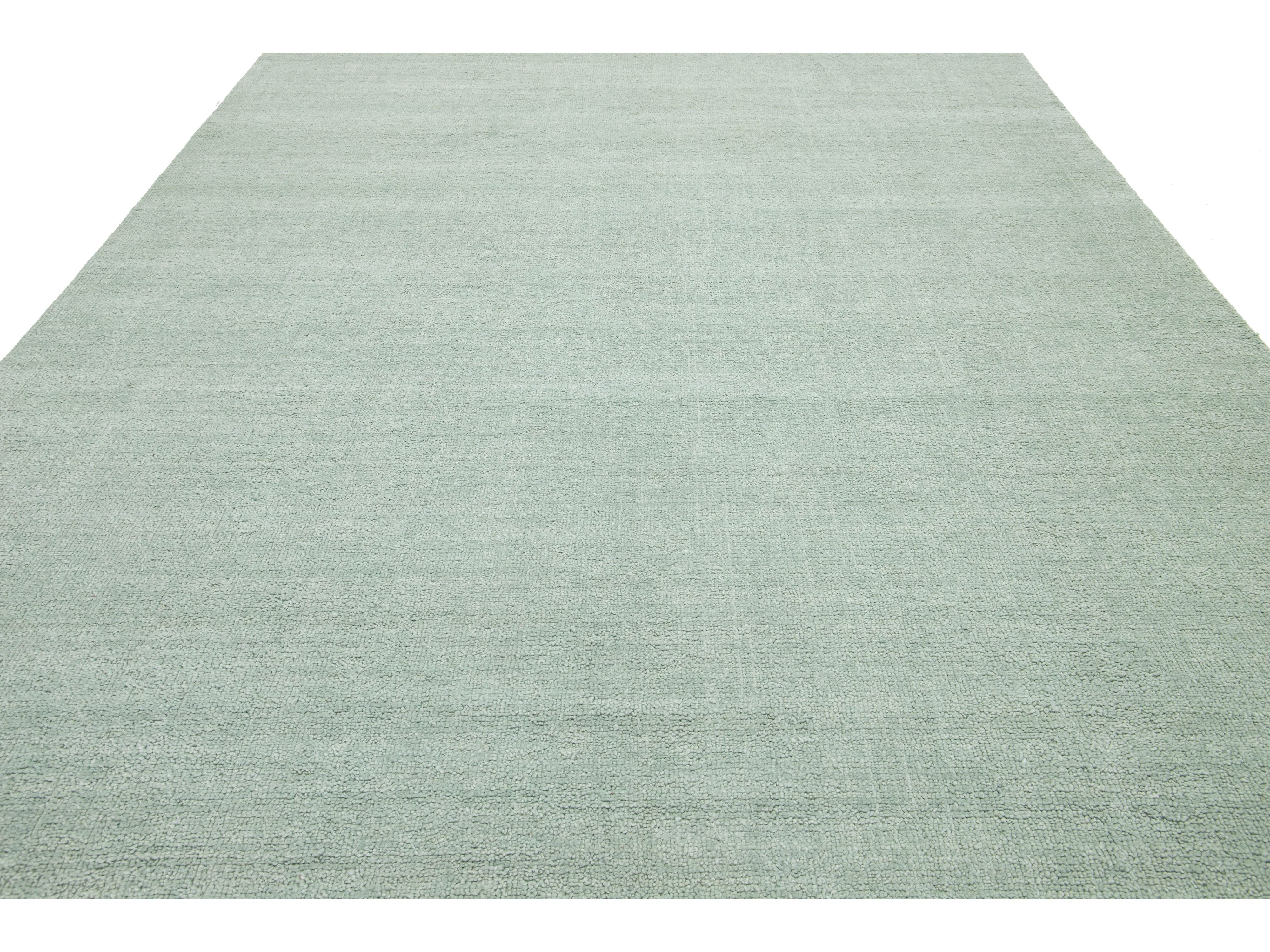 Modern Textured Wool Rug 9 X 12