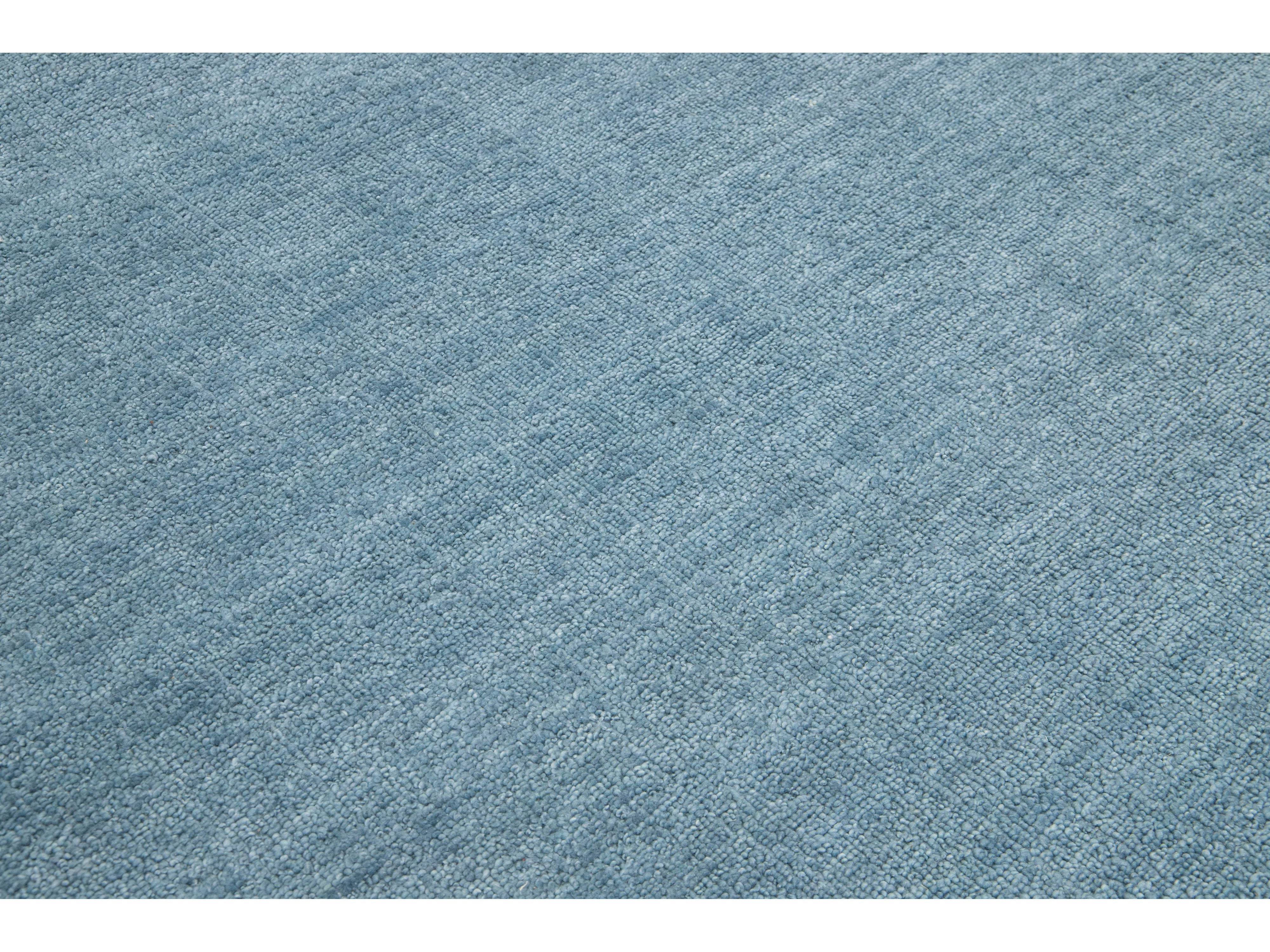 Contemporary Textured Wool Rug 9 X 12
